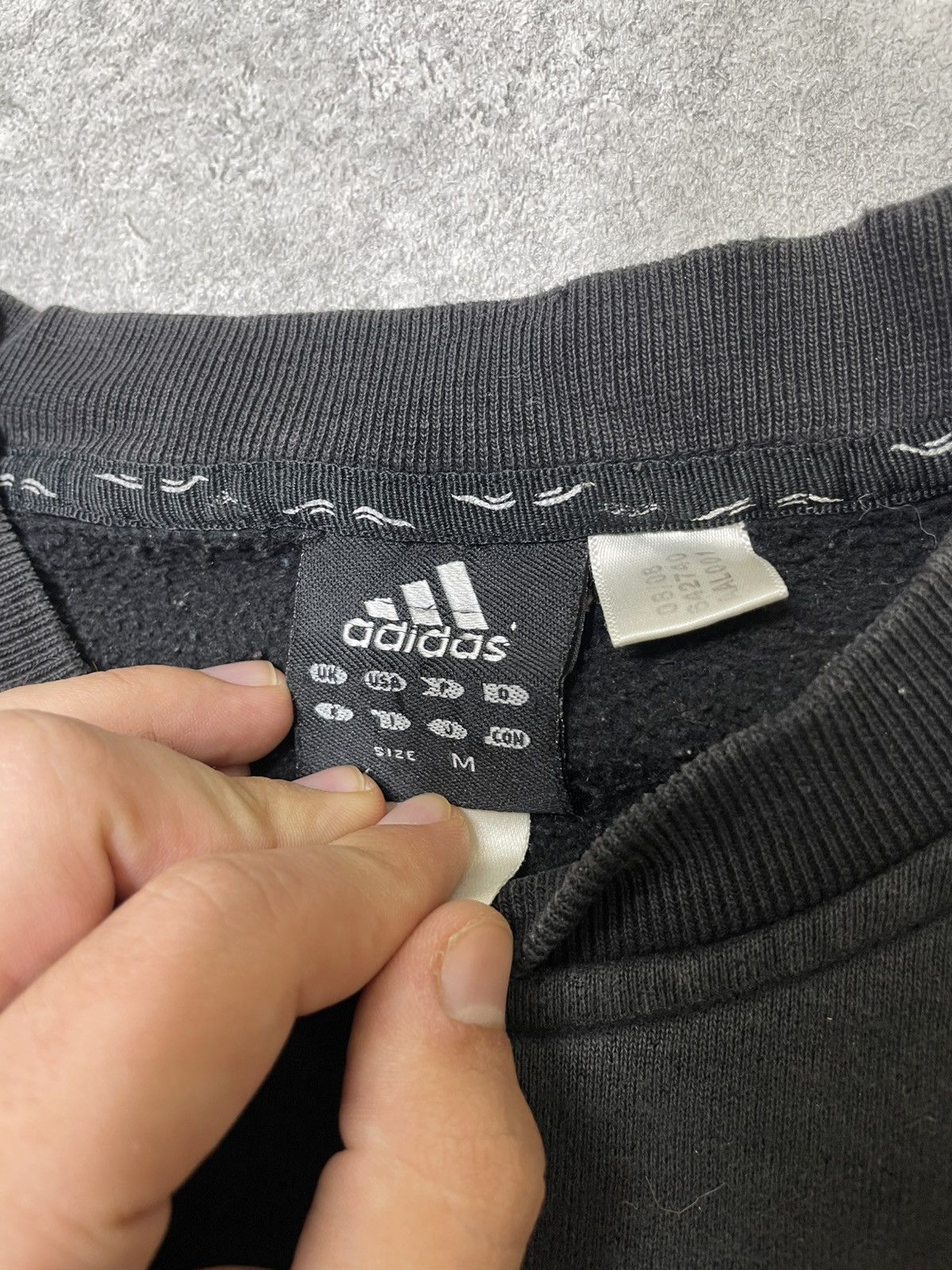Adidas × Japanese Brand × Le Grande Bleu (L.G.B.) Distres sed Y2K Adidas Three-Stripe Black Sweatshirt Size US L / EU 52-54 / 3 - 12 Thumbnail