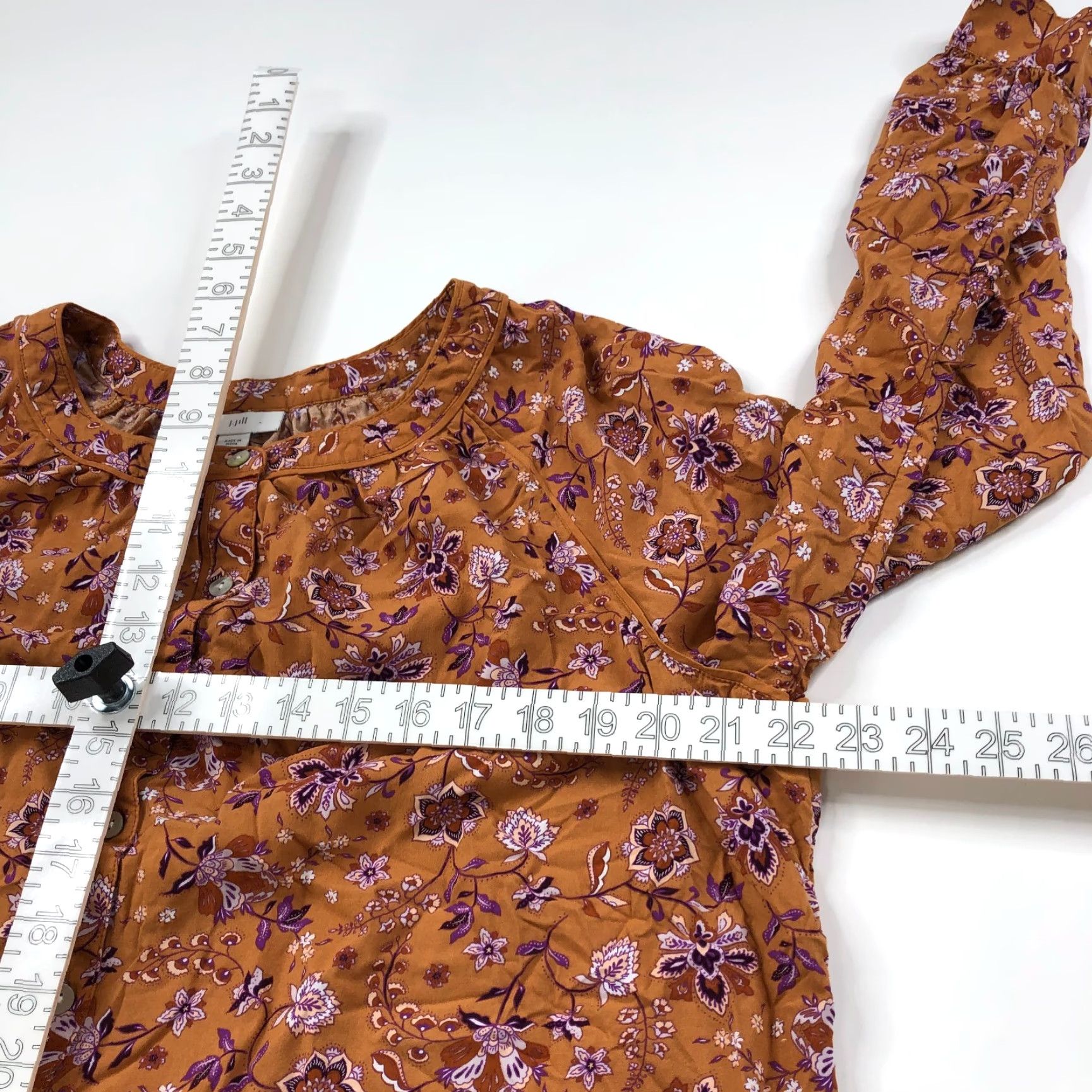 J. Jill J.Jill Peasant Large Petite Motif Pullover Button Top Blouse Autumn Leaves Brown Shirt Womens XS? Size L / US 10 / IT 46 - 5 Thumbnail