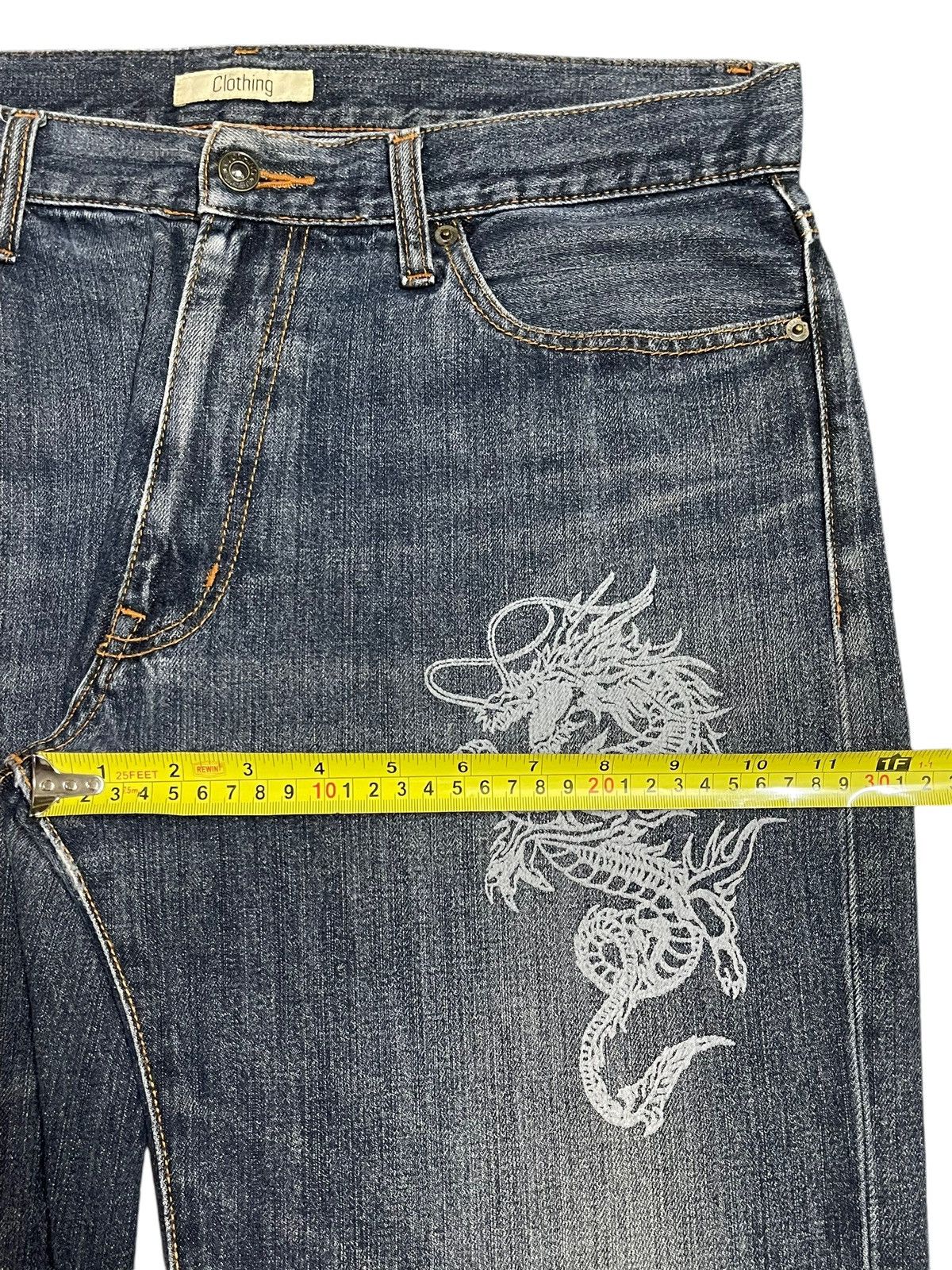 Hypebeast Vintage Japanese Brand Dragon Style Sukajan Art Work Jeans Size US 35 - 14 Thumbnail