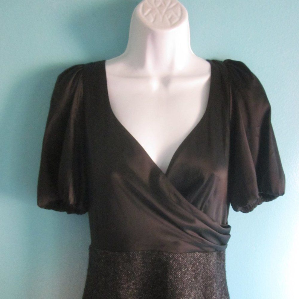 Rebecca Taylor Rebecca Taylor Dress Satiny Brown Top with Tweed Bottom Size Size M / US 6-8 / IT 42-44 - 12 Thumbnail