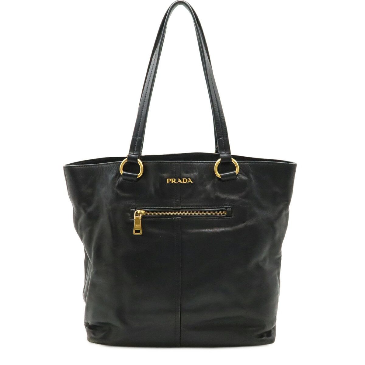 Prada Prada Br4360 Leather 2Way Bag Leather Shoulder Bag Br4360 in Black, Women's