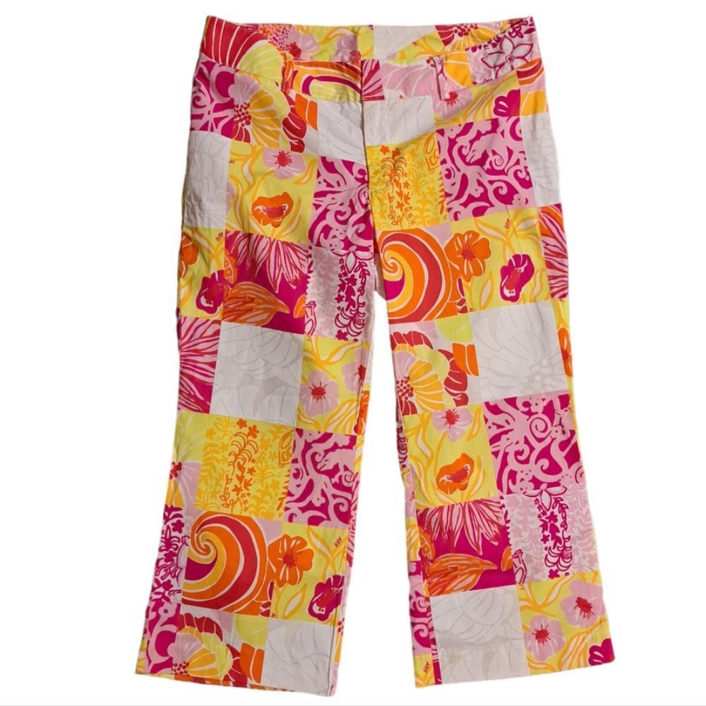 Lilly Pulitzer Lilly Pulitzer Colorful Floral Trouser Capri Pants 90's Siz Size 25" / US 0 / IT 36 - 1 Thumbnail