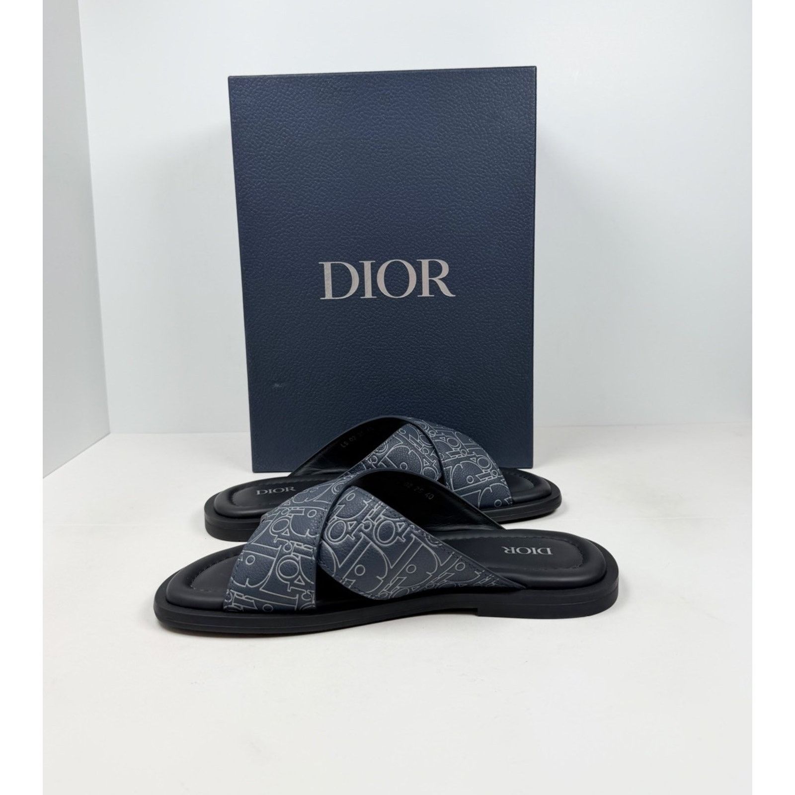 Dior Size 40EU/7US - Dior Alias Navy Blue Sandals NEW! Size US 7 / EU 40 - 6 Thumbnail