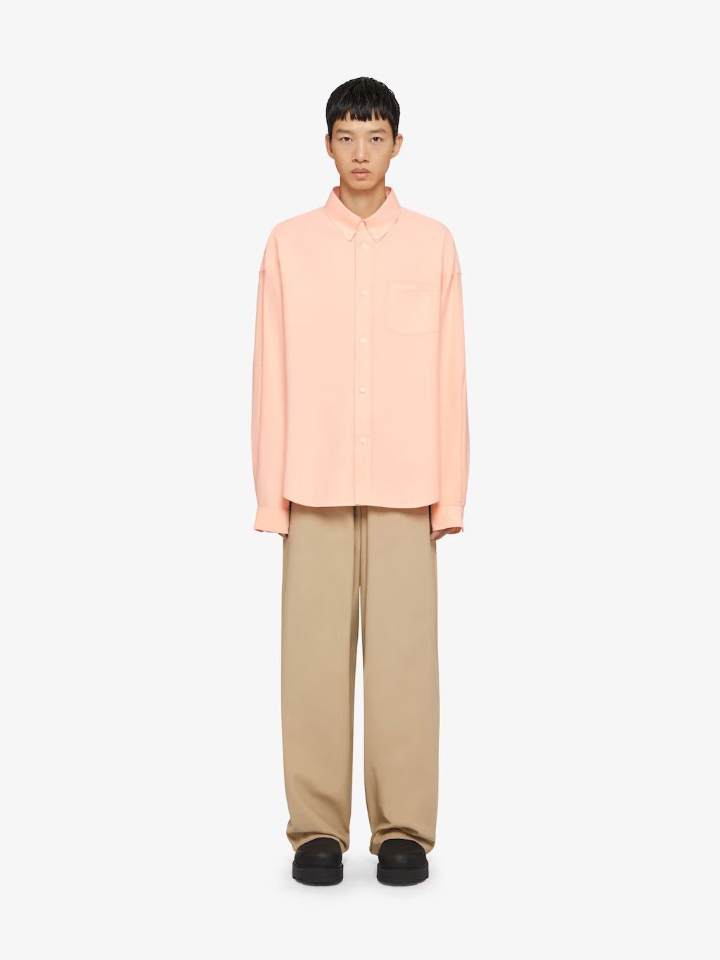 Givenchy o1srvl11e0125 Shirt In Cotton With Pocket in Powder Size US L / EU 52-54 / 3 - 2 Thumbnail
