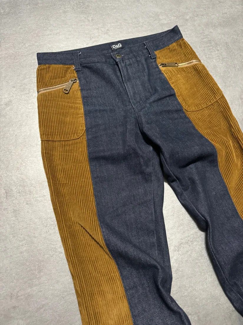 Dolce & Gabbana × Vintage 2000s Dolce & Gabbana Brut Denim Jeans & Velvet Hybride Pants Size US 30 / EU 46 - 9 Thumbnail
