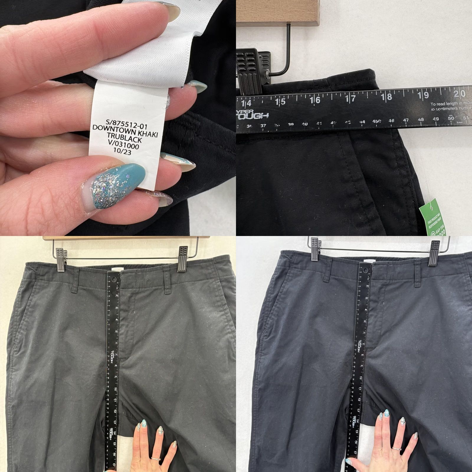Gap Gap Pants Womens 16 Black Downtown Khaki Stretch Twill Straight Leg Chino Casual Size 38" / US 16 / IT 52 - 8 Thumbnail