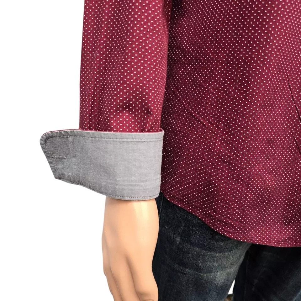 Michael Kors Michael Kors Men Shirt Red Dot Print Contrast Flip Cuff L Size US L / EU 52-54 / 3 - 10 Thumbnail