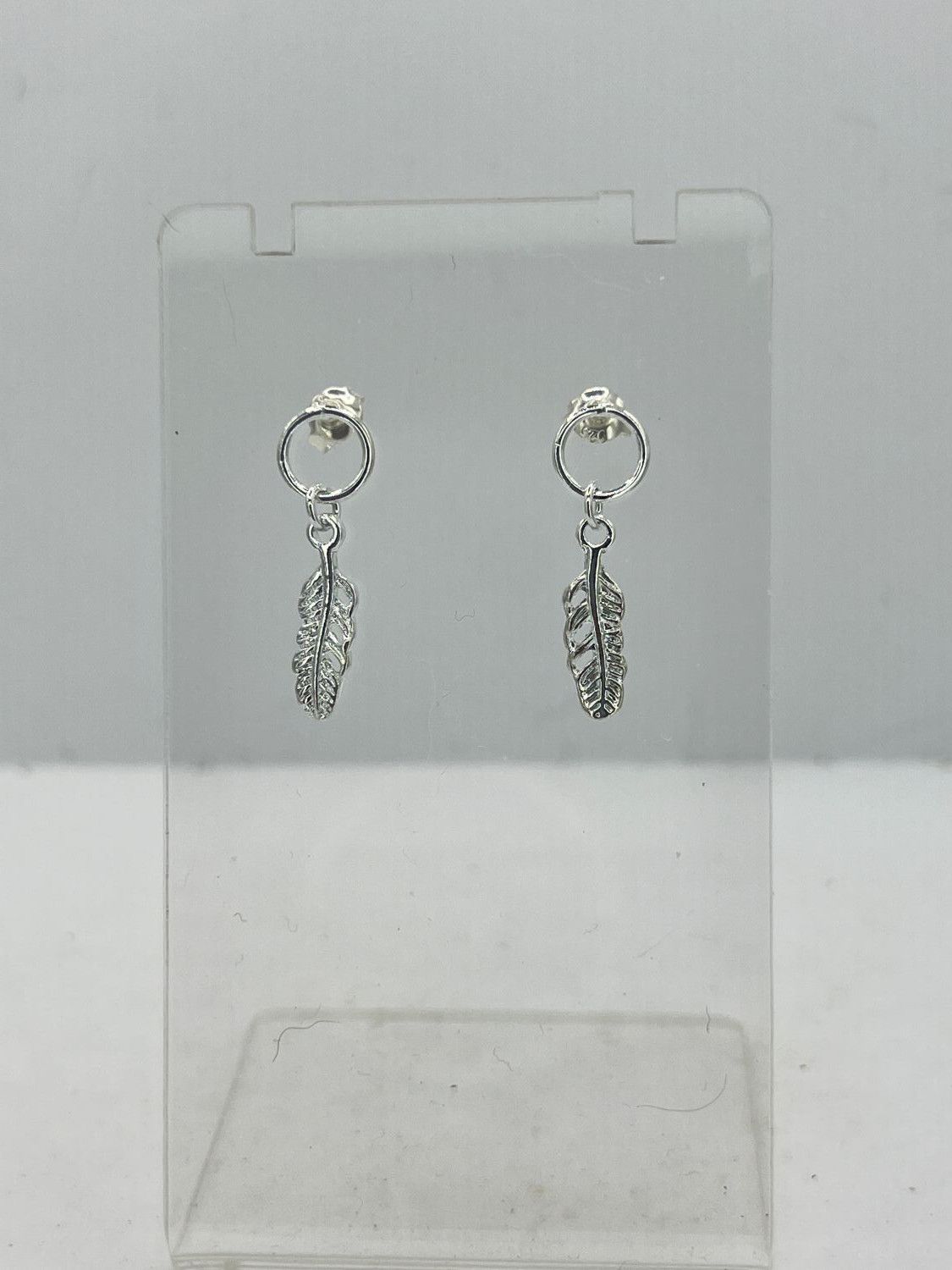 Jewelry Silver Feather Stud Earrings Size ONE SIZE - 3 Thumbnail
