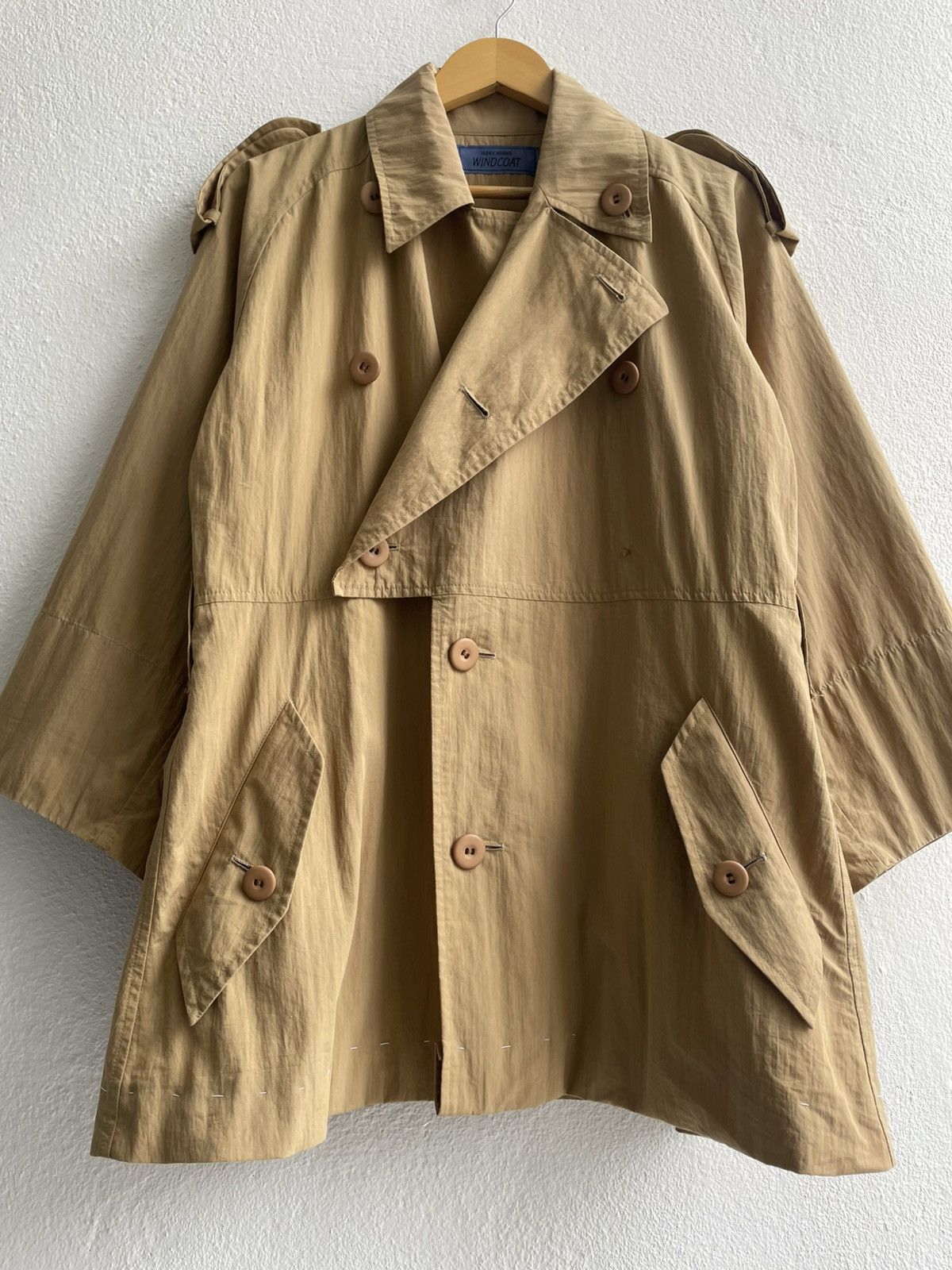Issey Miyake Vintage 80's Issey Miyake Windcoat Oversize Long Coat Size US S / EU 44-46 / 1 - 2 Thumbnail