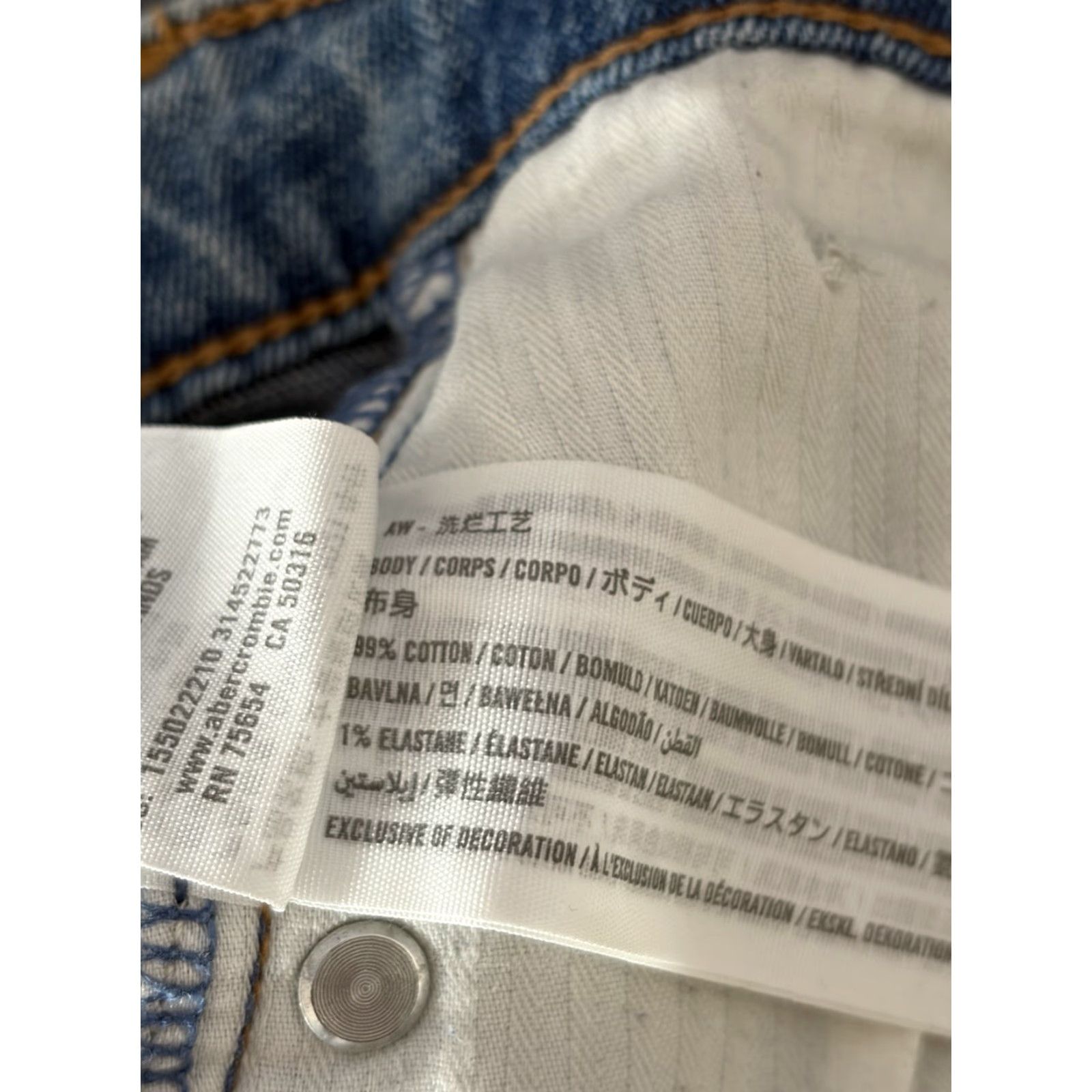 Abercrombie & Fitch VINTAGE Abercrombie Fitch Womens High The Skinny High Rise Jeans 2R Regular Fit 5-Pocket Denim Blue Cotton Spandex Wash Medium Size 26" / US 2 / IT 38 - 6 Thumbnail