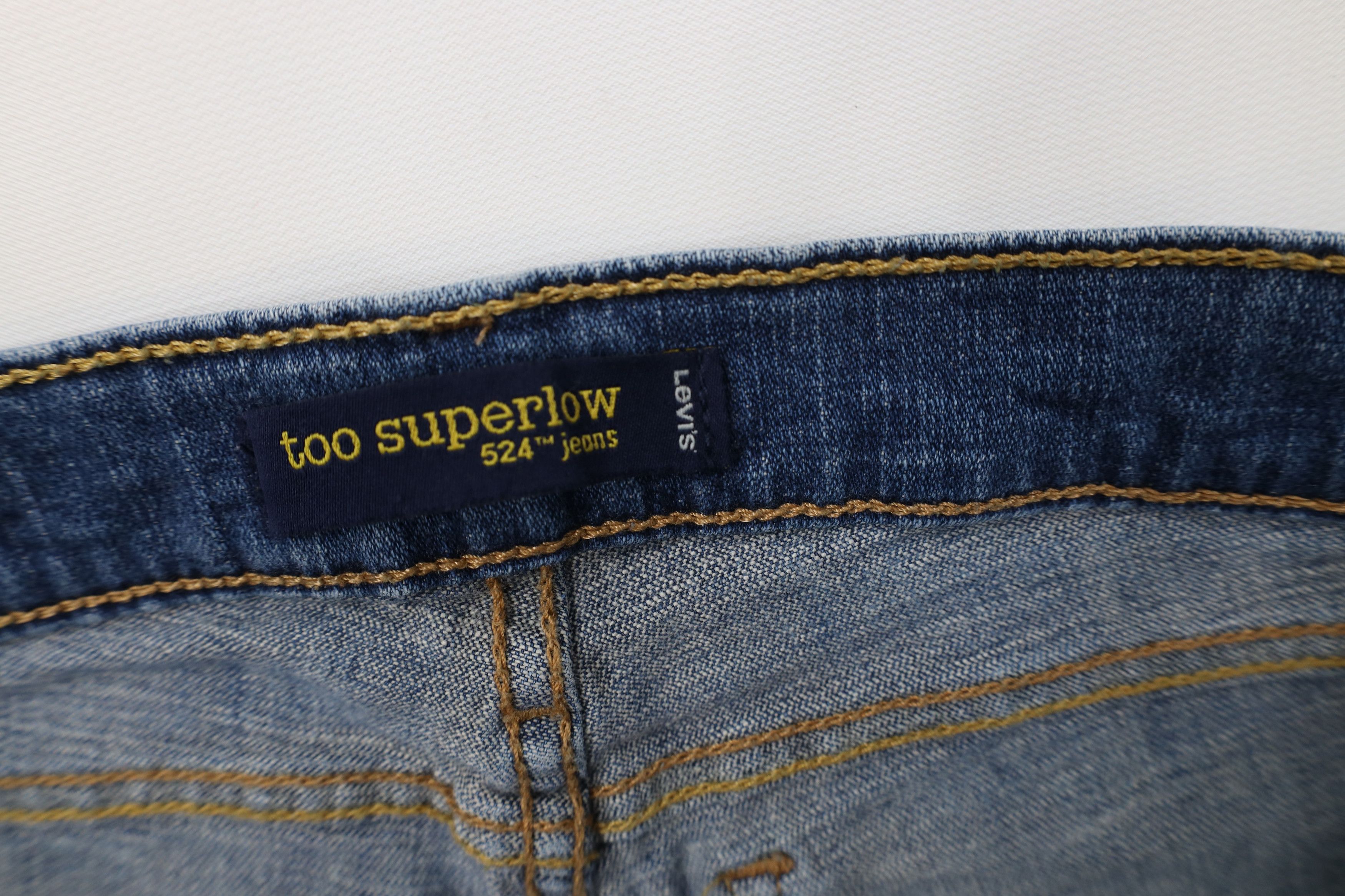Levi's Vintage Y2K Levis 524 Superlow Flared Denim Jeans Stretch Size 30" / US 8 / IT 44 - 7 Thumbnail
