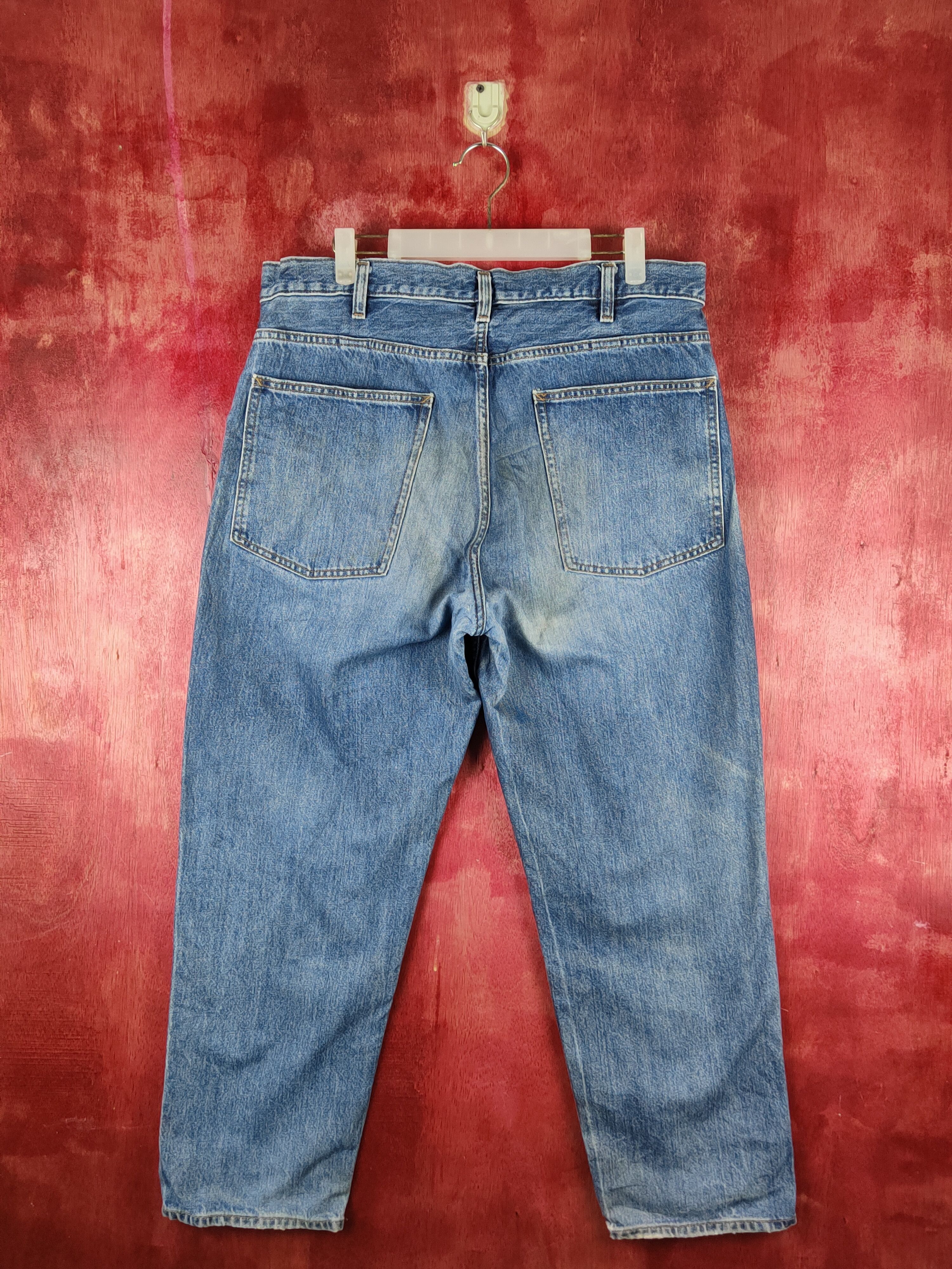 Japanese Brand Uniqlo Blue Faded Distressed Ripped Jeans #S1634 Size US 35 - 7 Thumbnail
