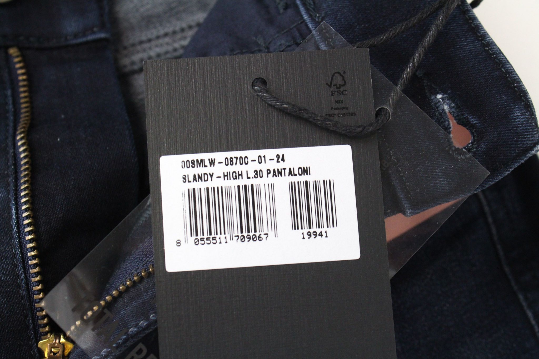 Diesel SLANDY-HIGH 0870C W24/L30 Blue Distress Jeans 70288 Size 24" / US 00 / IT 34 - 9 Thumbnail