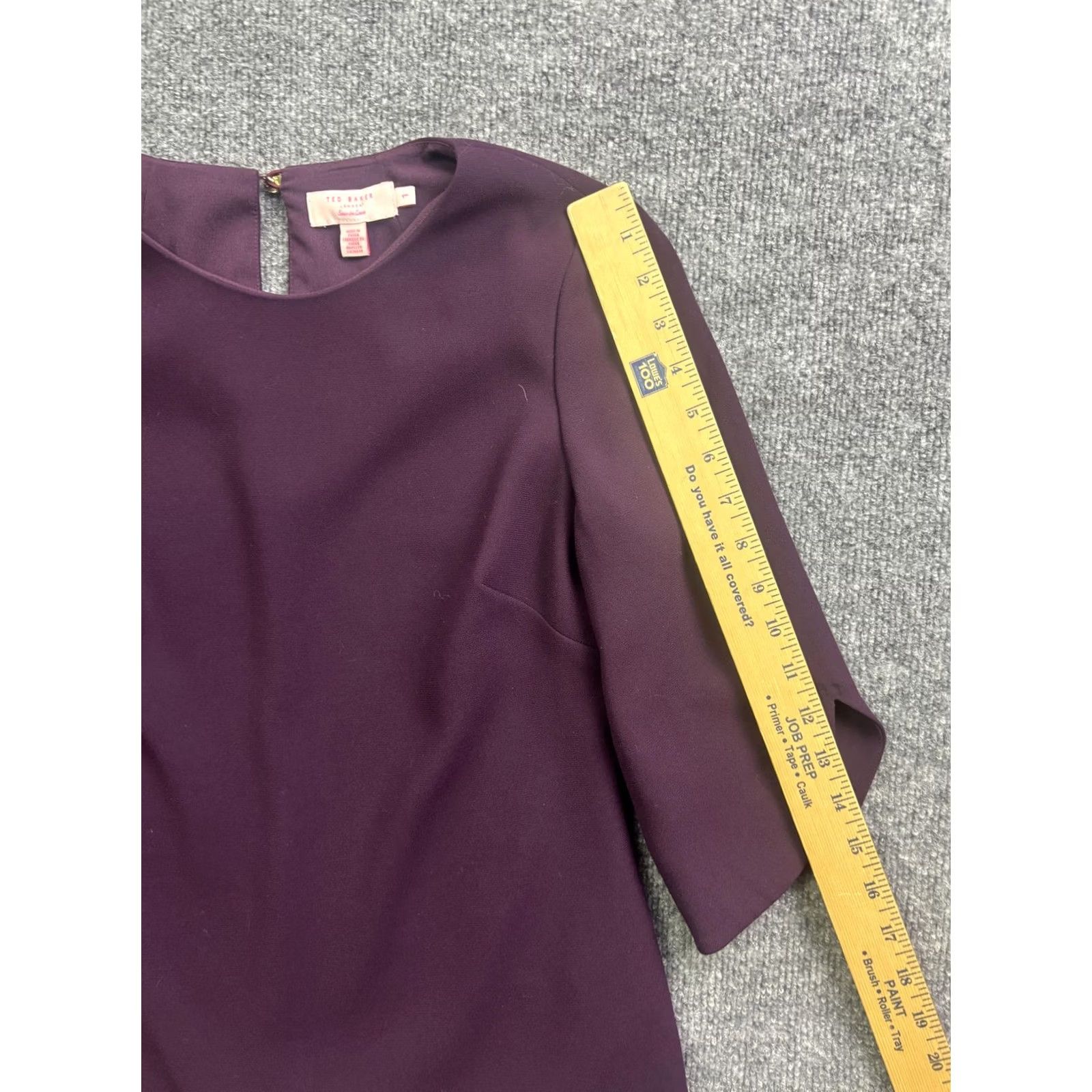 Ted Baker Ted Baker Blouse Womens 1 Purple 3/4 Sleeve Bow Cuff Round Neck Top Work Size XS / US 0-2 / IT 36-38 - 3 Thumbnail