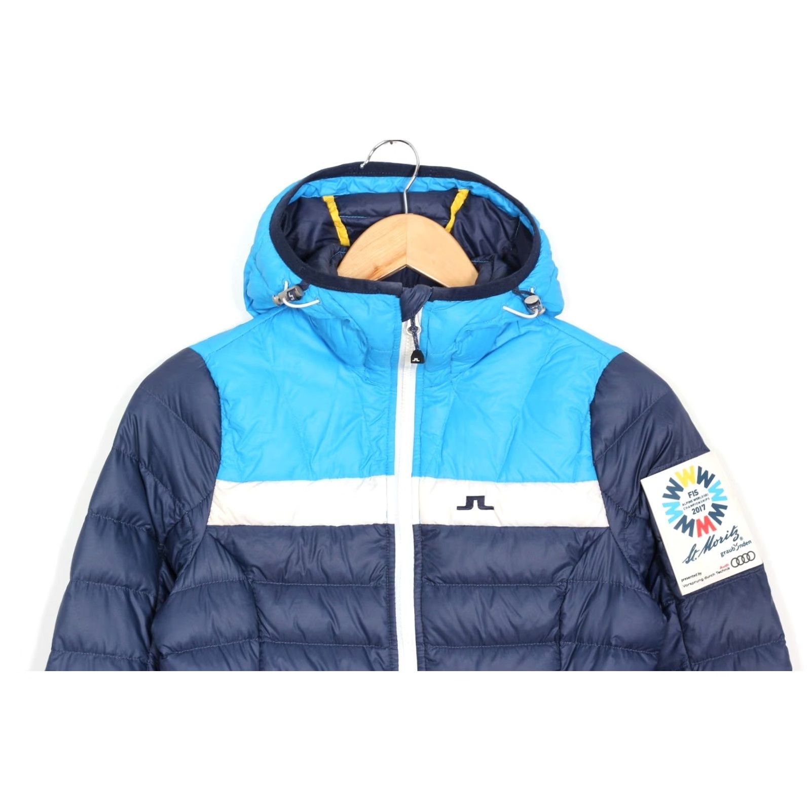 J.Lindeberg J.LINDEBERG St. Moritz Radiator Hooded Down Puffer Jacket Women XS Blue MJ6335 Size XS / US 0-2 / IT 36-38 - 3 Thumbnail