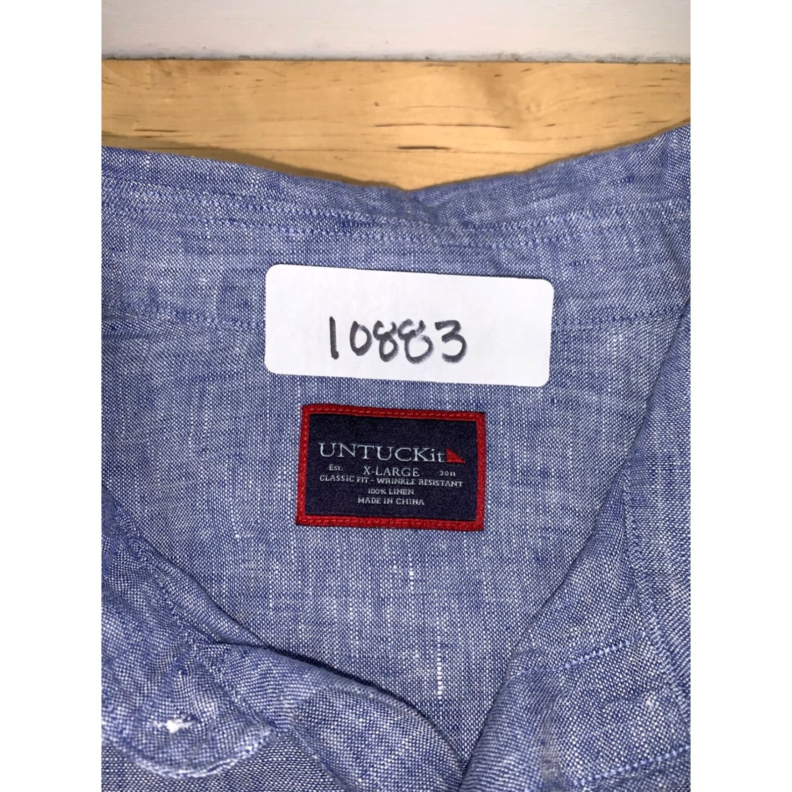 UNTUCKit UNTUCKit Shirt 2XL Blue Short Sleeve Linen Relaxed Fit Button-Up Men SS 2XL Blue Linen Untuckit Shirt 2XL Size US XXL / EU 58 / 5 - 2 Thumbnail