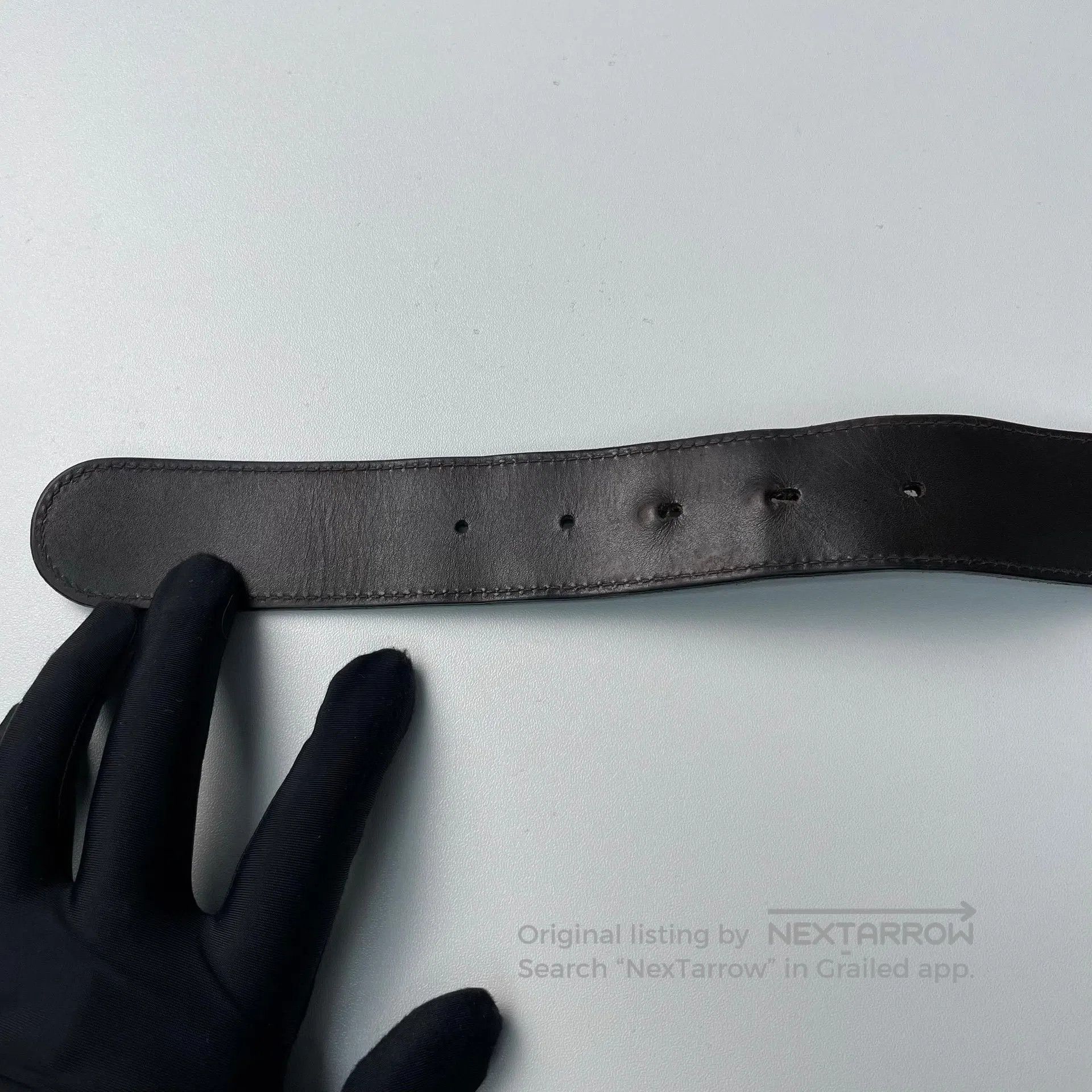 Gucci Guicci size 90 Black Leather Belt with Silver Buckle| Size ONE SIZE - 3 Thumbnail