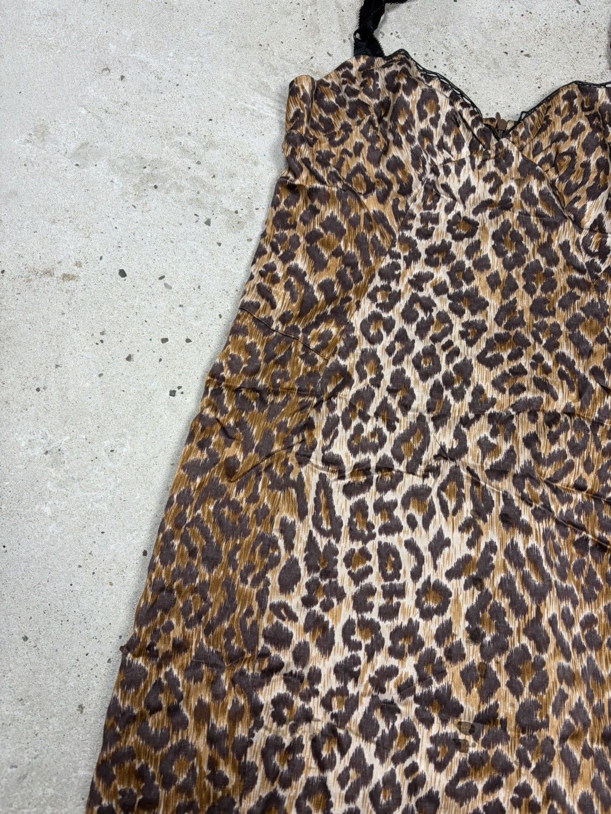 Dolce & Gabbana Vintage 2000s Dolce & Gabbana Leopard Print Slip Dress Lace Size M / US 6-8 / IT 42-44 - 6 Thumbnail