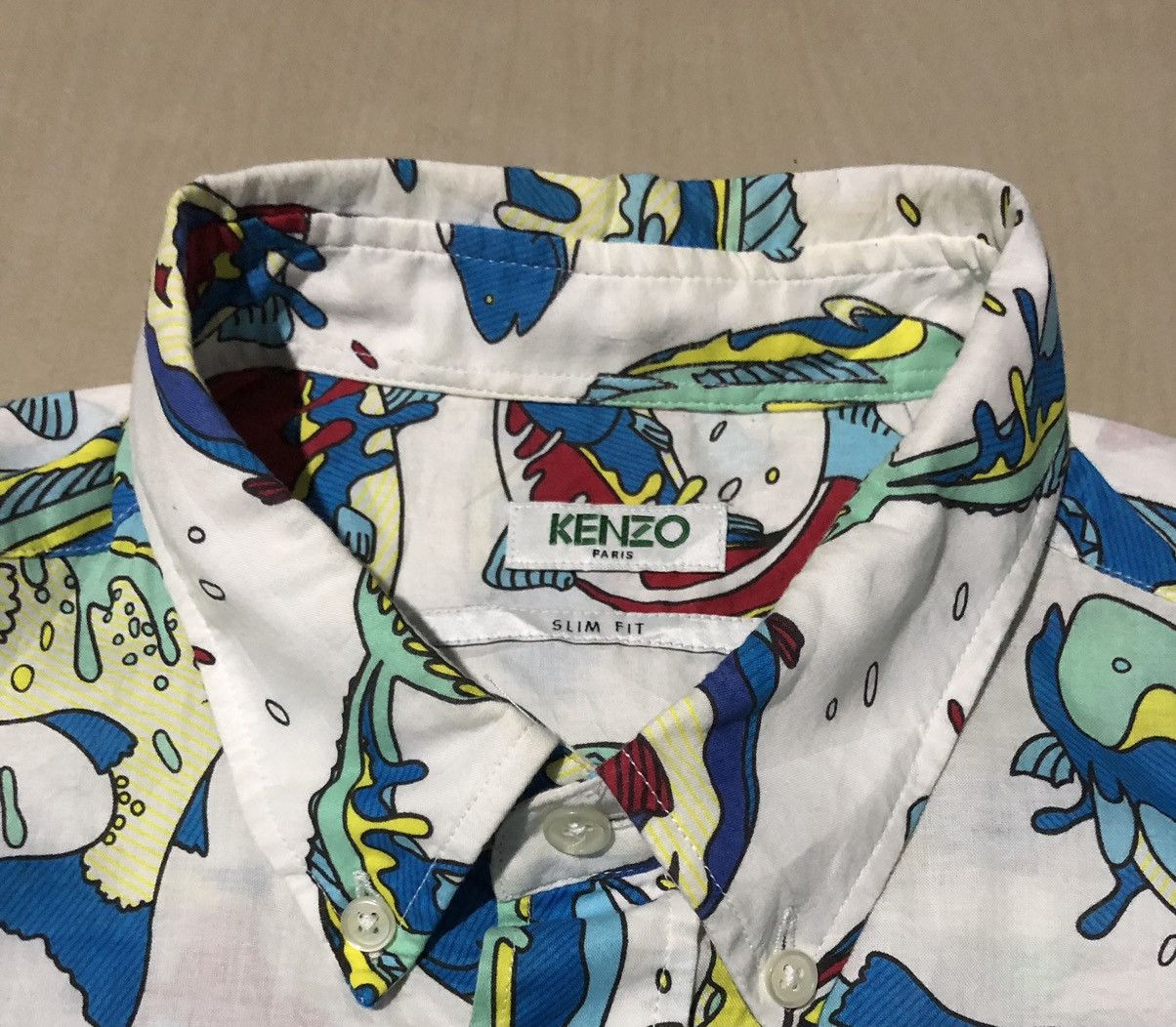 Kenzo Kenzo Fish Print Cotton LongSleeve Shirt Size US M / EU 48-50 / 2 - 3 Thumbnail