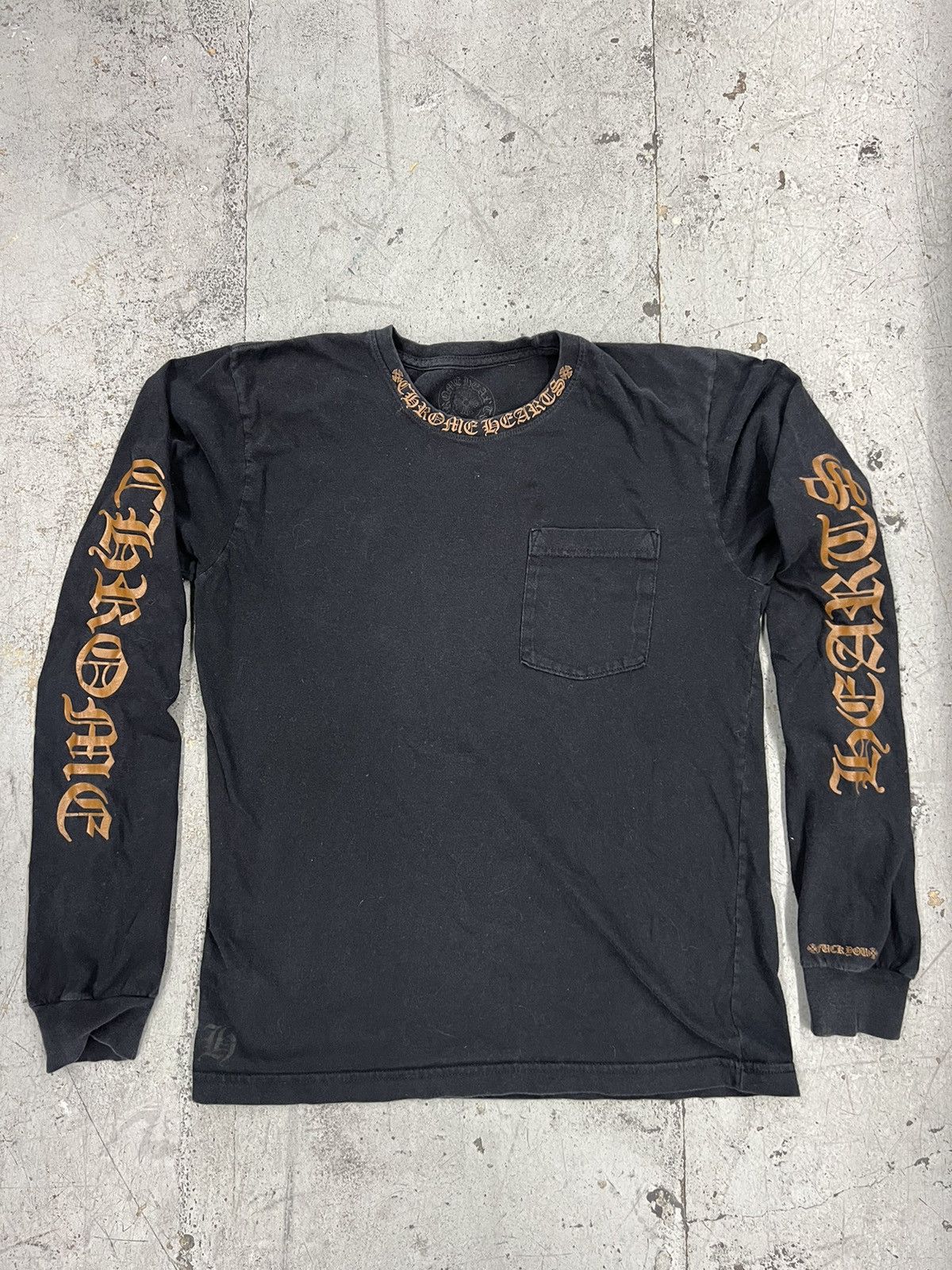 image of Chrome Hearts “Fuck You” Long Sleeve in Black, Men's (Size Medium)