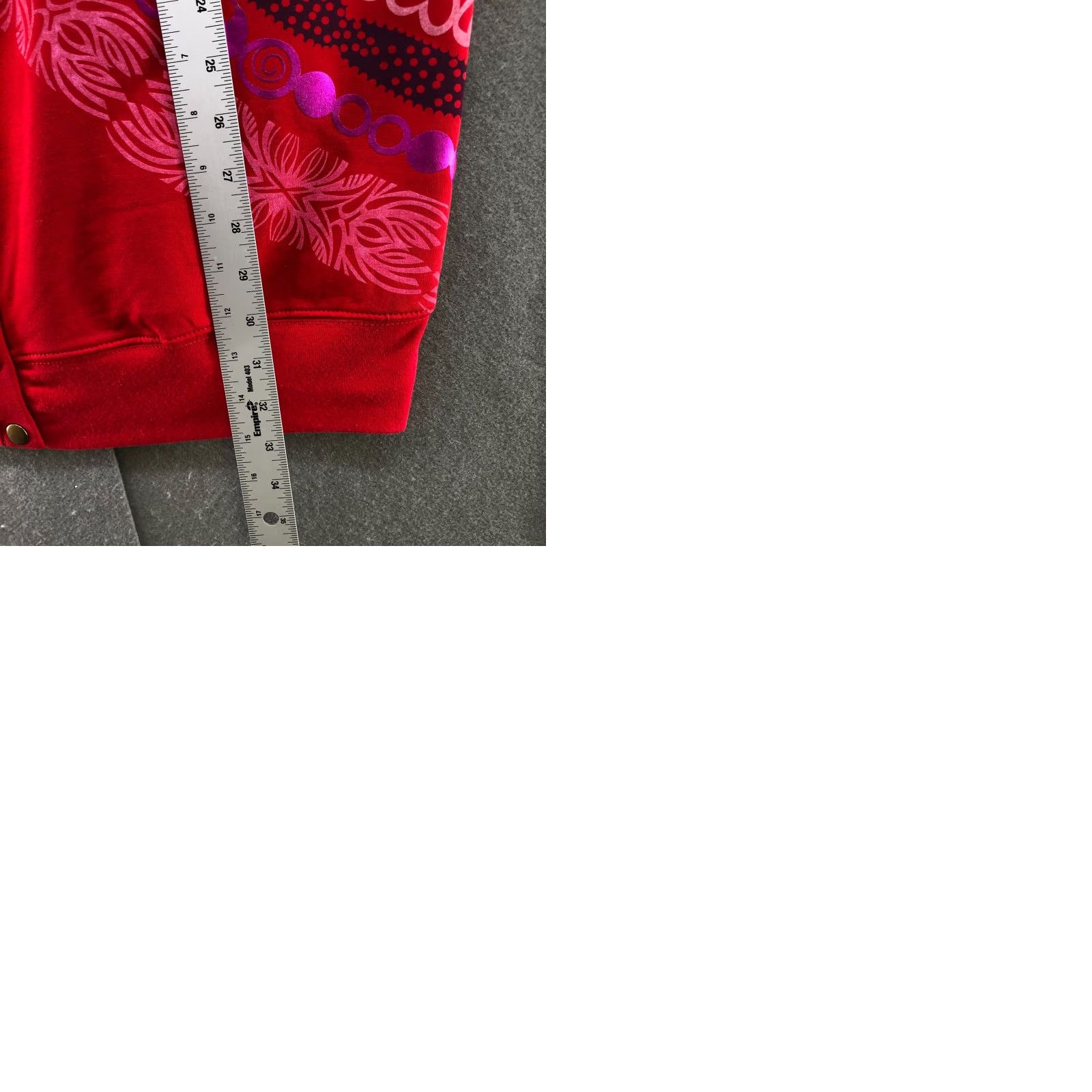 Vintage VINTAGE Cut It Out Cardigan Womens S Heart Print Boho Cotton Stretch Short Sleeve V-Neck Red Size S / US 4 / IT 40 - 9 Thumbnail