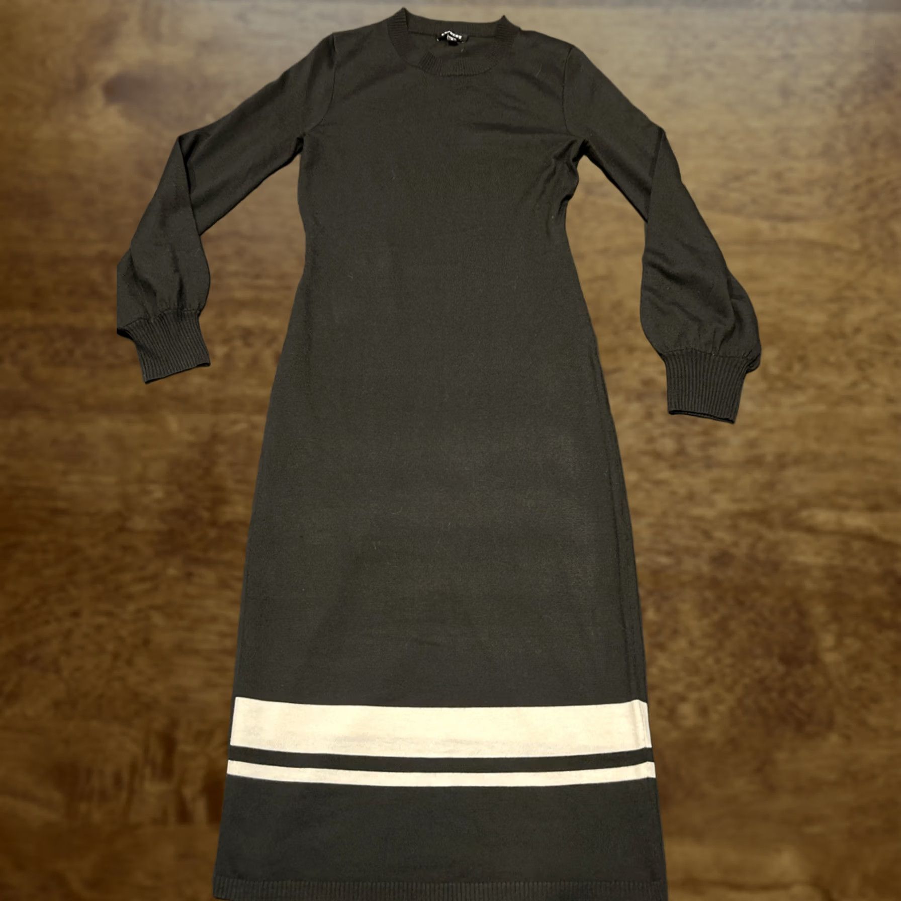 express black sweater dress Ribbed Turtleneck Long Sleeve Mini Sweater Dress