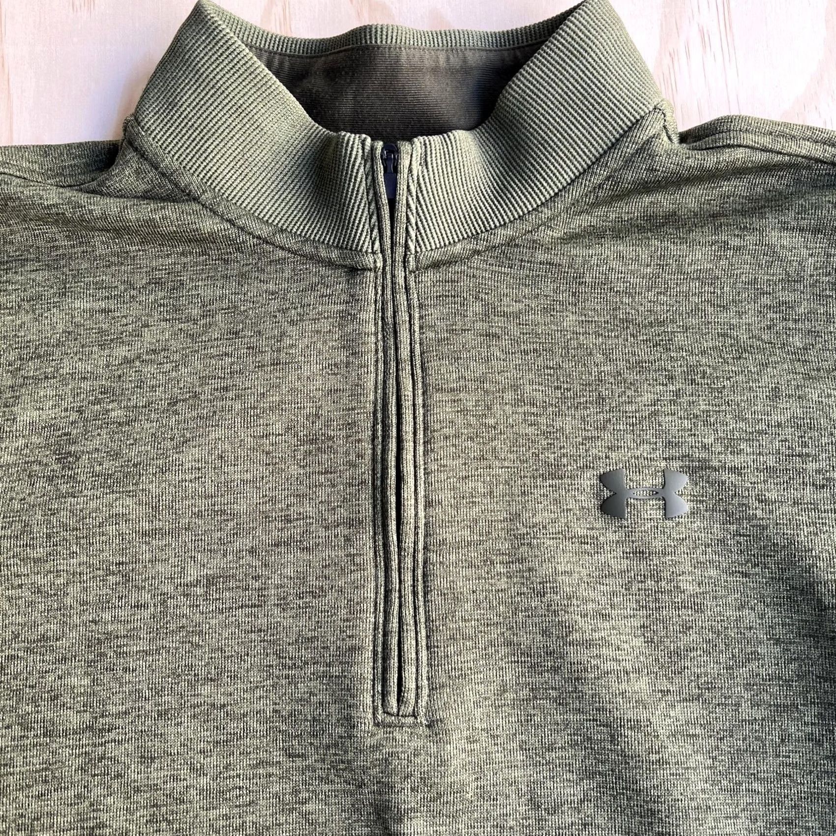 Under Armour Under Armour Sweatshirt Mens Medium Green ColdGear 1/4 Zip Fleece Pullover Size US M / EU 48-50 / 2 - 2 Thumbnail