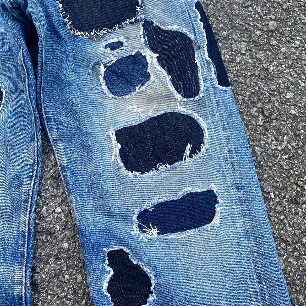 Levi's 💥Best offer💥Vintage 90s Levis 501 Patchwork Denim Size US 32 / EU 48 - 8 Thumbnail