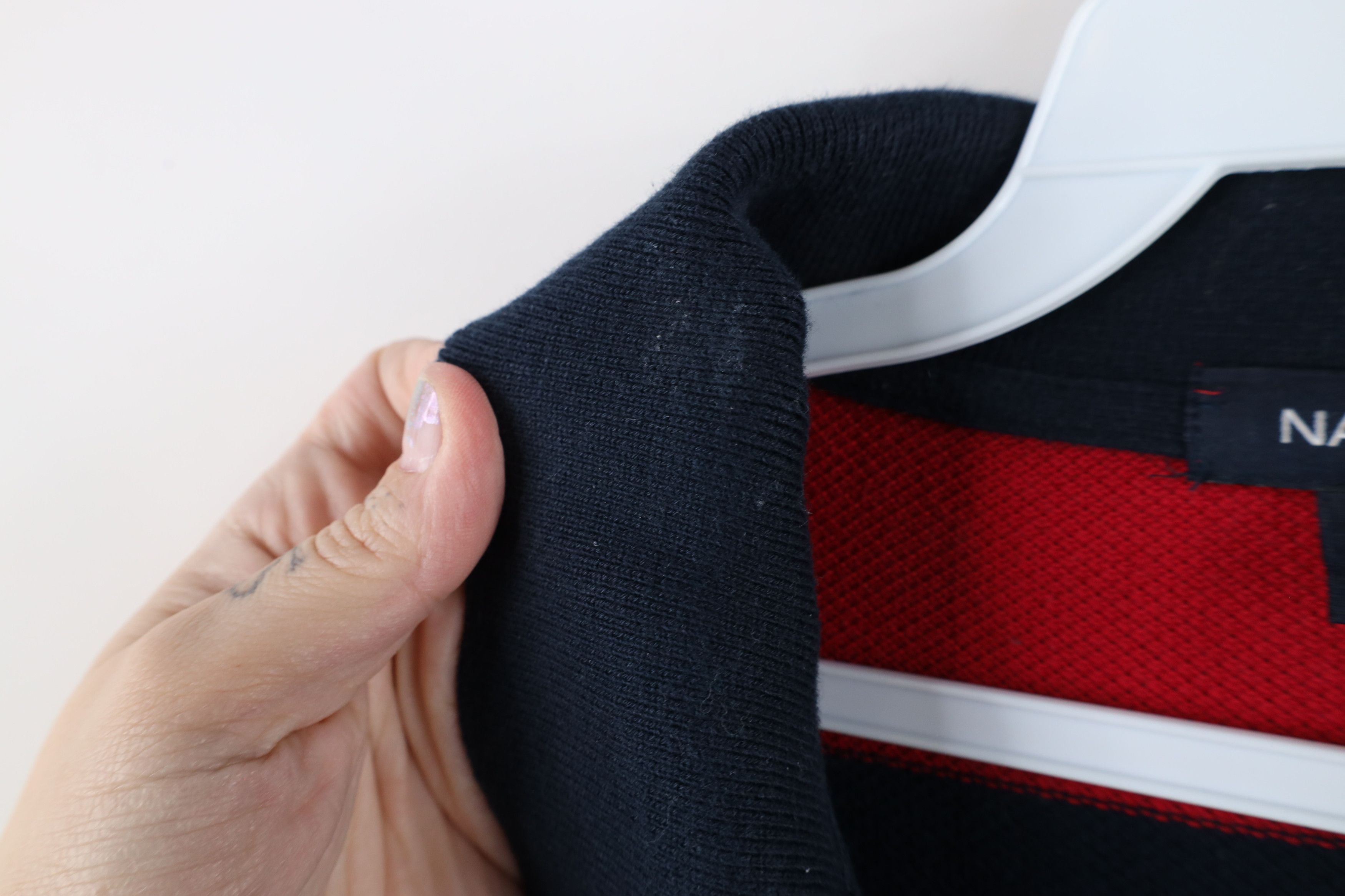 Nautica × Vintage Vintage 90s Nautica Thermal Waffle Knit Long Sleeve Polo Size US L / EU 52-54 / 3 - 7 Thumbnail