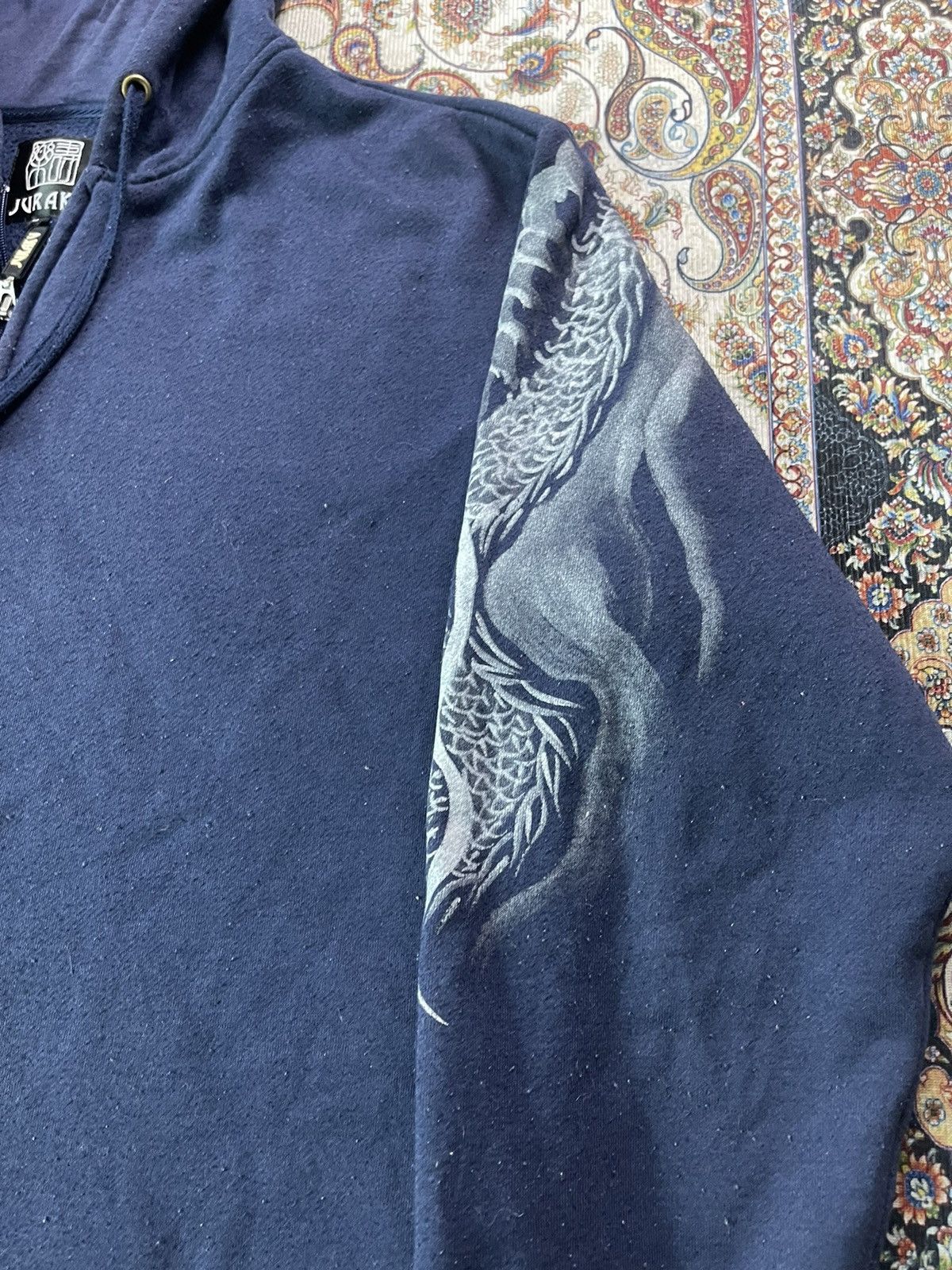 Japanese Brand Juraku hoodies art of dragon Rare 📸 Size US L / EU 52-54 / 3 - 5 Thumbnail