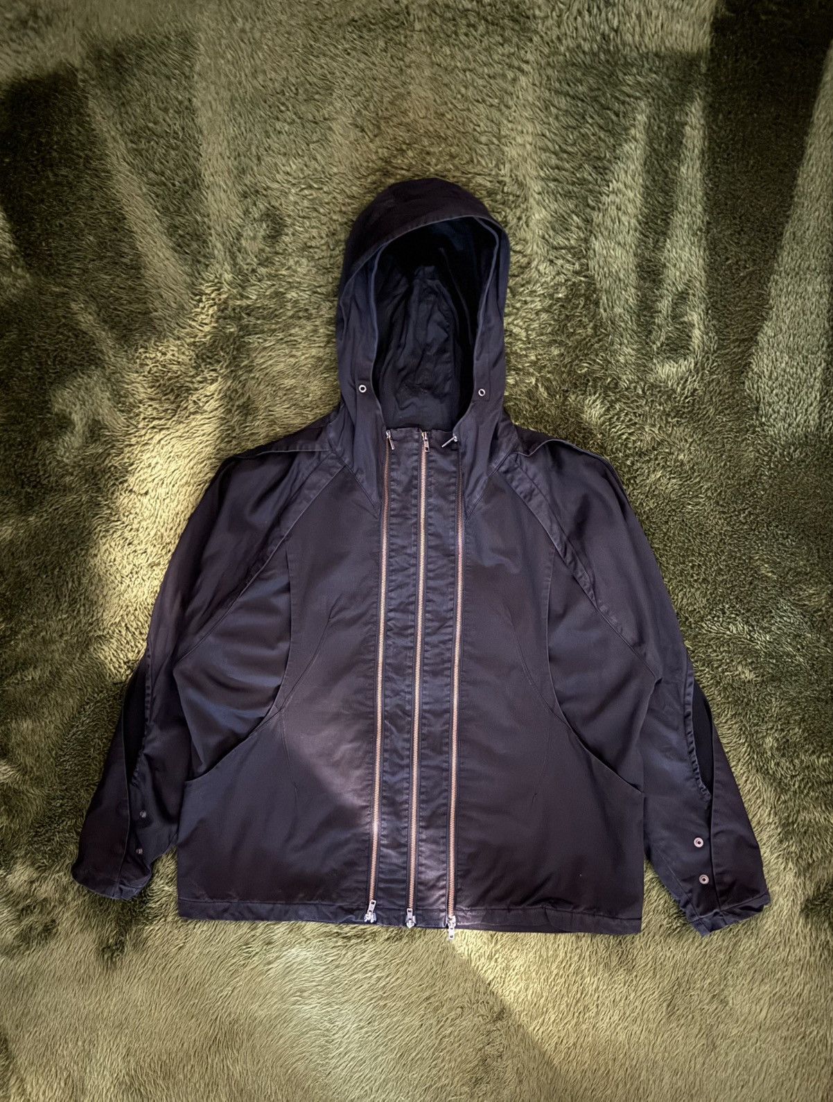 Japanese Brand [XL] Cost Per Kilo Triple Zip Cotton Hooded Blouson Jacket Size US XL / EU 56 / 4 - 1 Thumbnail