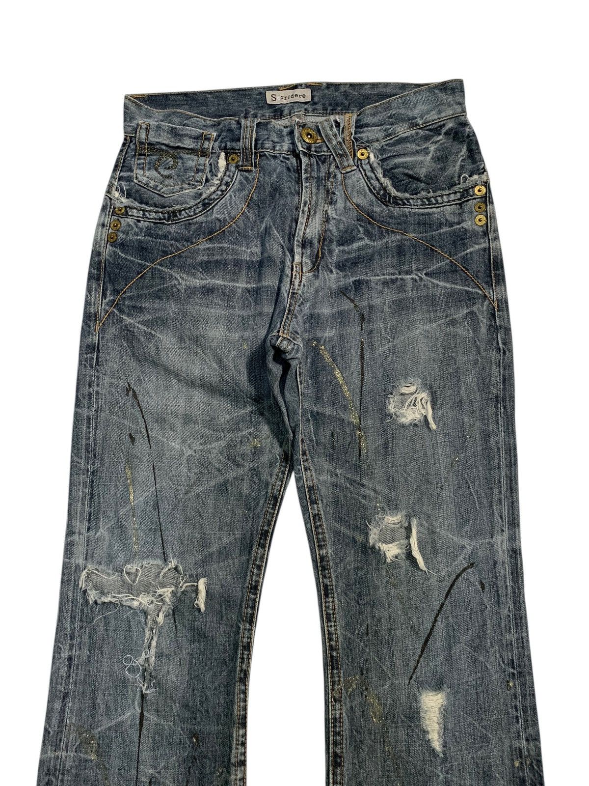 Tornado Mart FLARE SORRIDERE RUSTY JAPANESE PUNK DISTRESSED DENIM Size US 30 / EU 46 - 5 Thumbnail