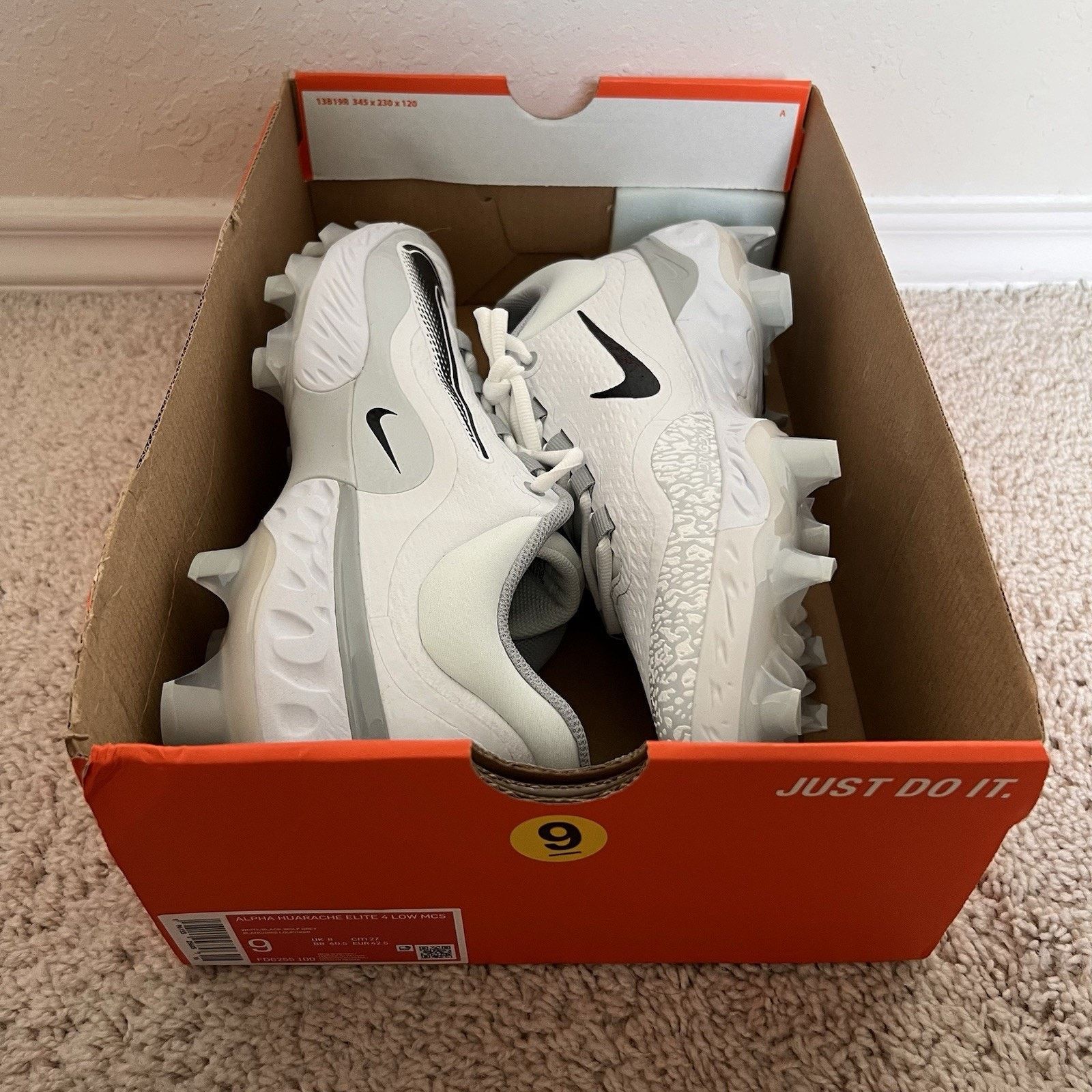 Nike Nike Alpha Huarache Elite 4 Low Baseball Cleats 9 No Lid Size US 9 / EU 42 - 10 Thumbnail