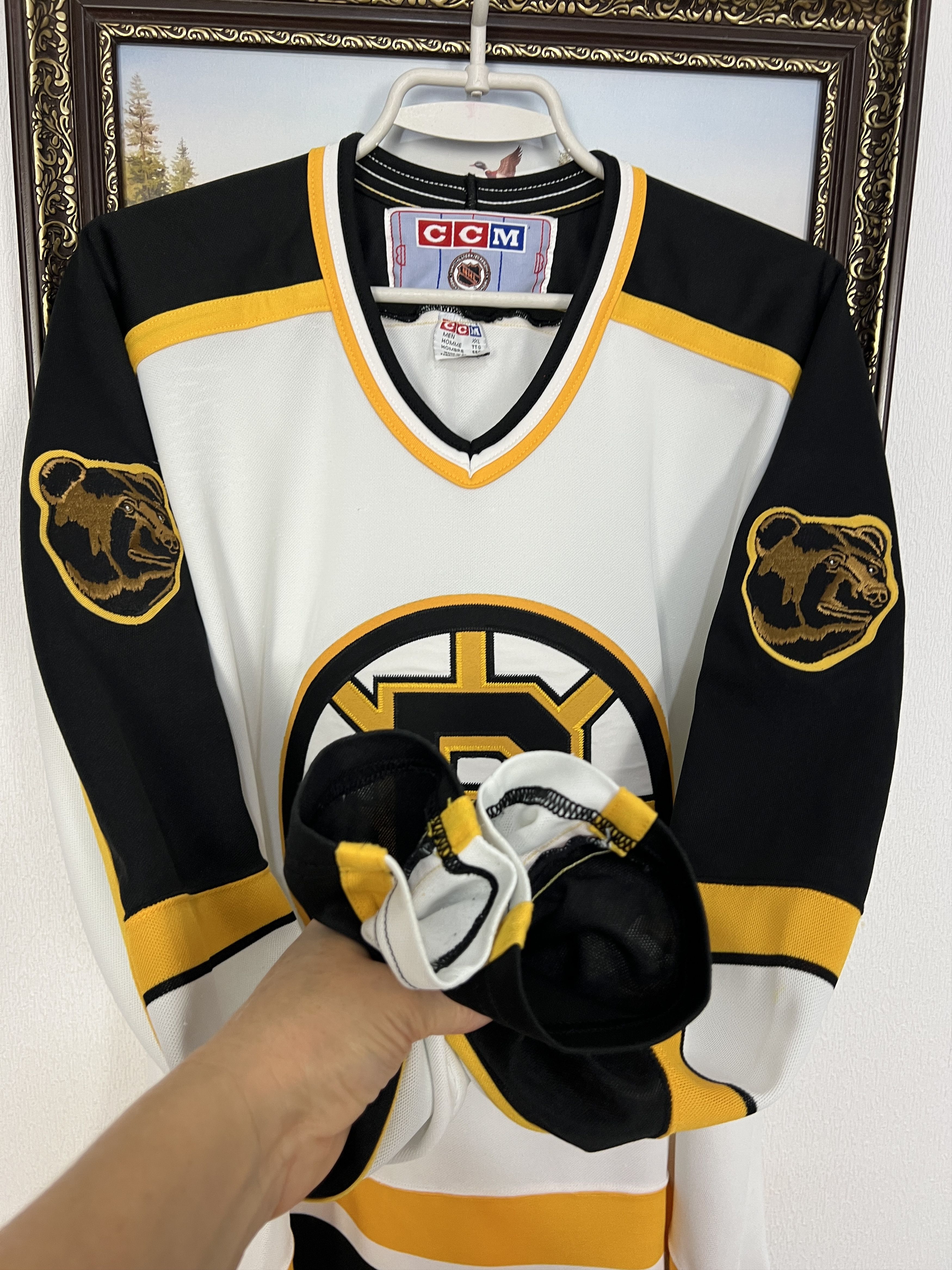 Ccm CCM Boston Bruins Vintage Ice Hockey Jersey Trikot Rare Size US XXL / EU 58 / 5 - 6 Thumbnail