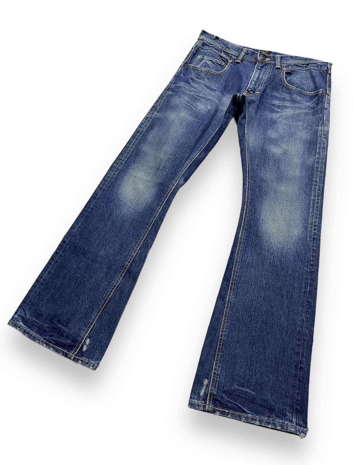 Beams Plus VERY RARE🔥BEAMS x LEE Made In JAPAN Distressed Flare Denim Size 32" / US 10 / IT 46 - 6 Thumbnail