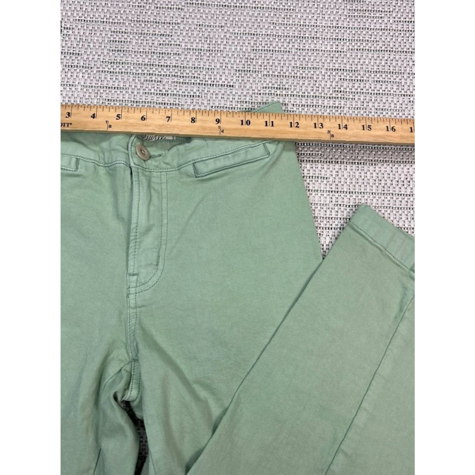 Madewell Madewell Emmett Wide Leg Cropped Pants Womens 25P Green Stretch Mid Rise Canvas Button Zip Flat Front Casual Travel Size 42" / US 20 - 5 Thumbnail