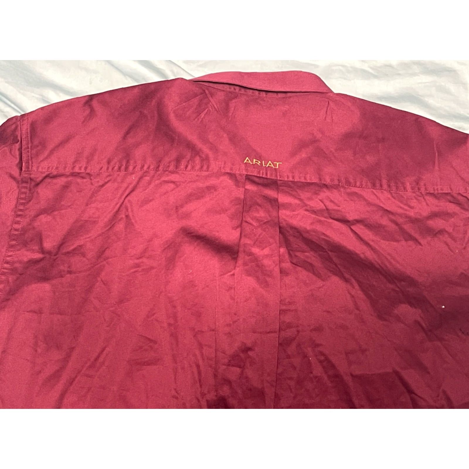 Ariat Ariat Western Button-Up Shirt XL Men Burgundy Long Sleeve Easy Care Casual Size US XL / EU 56 / 4 - 7 Thumbnail