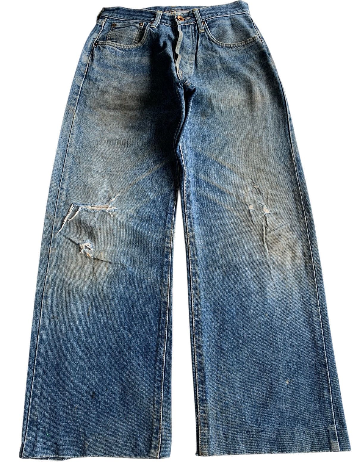 If Six Was Nine VINTAGE EDWIN 505 SELVEDGE BAGGY MUDWASH DISTRESSED DENIM Size US 29 - 2 Thumbnail