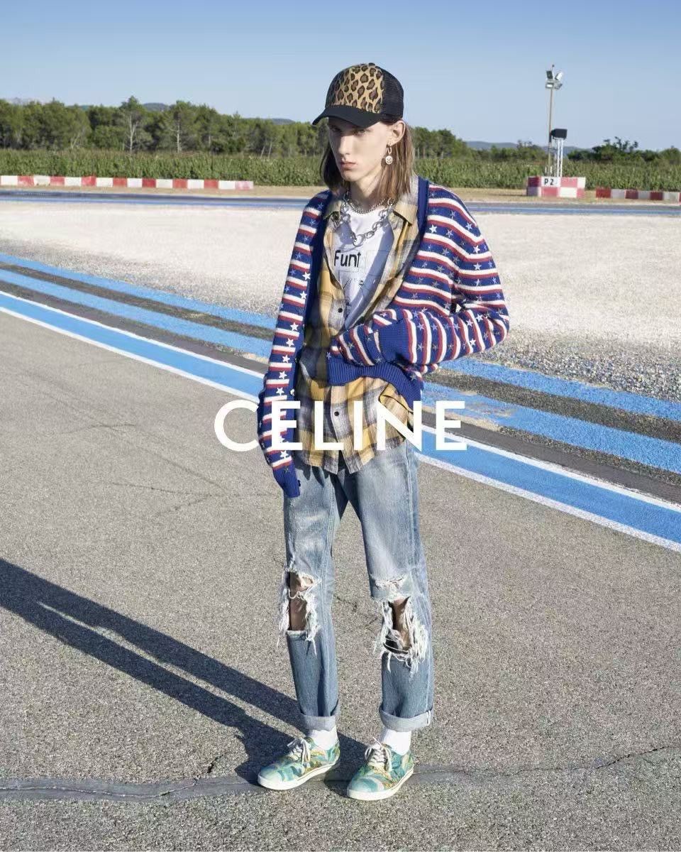 CELINE BY HEDI SLIMANE 21SS KURT DISTRESSED JEANS IN WASHED