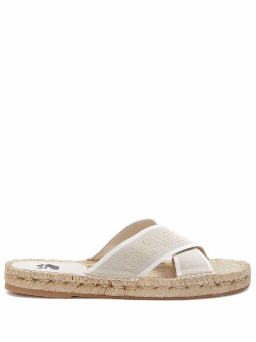 Off-White o1gr1nt0425 Criss Cross Espadrillas in Beige White Size US 5 / IT 35 - 1 Thumbnail