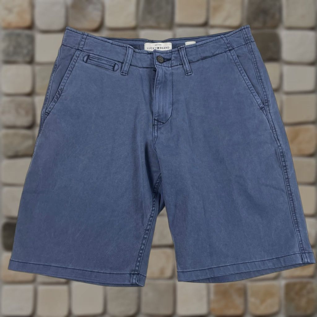 Lucky Brand Lucky Brand Shorts Mens 31 x 10 Blue Saturday Stretch Chino Golfing Indigo Short Size US 31 - 1 Thumbnail
