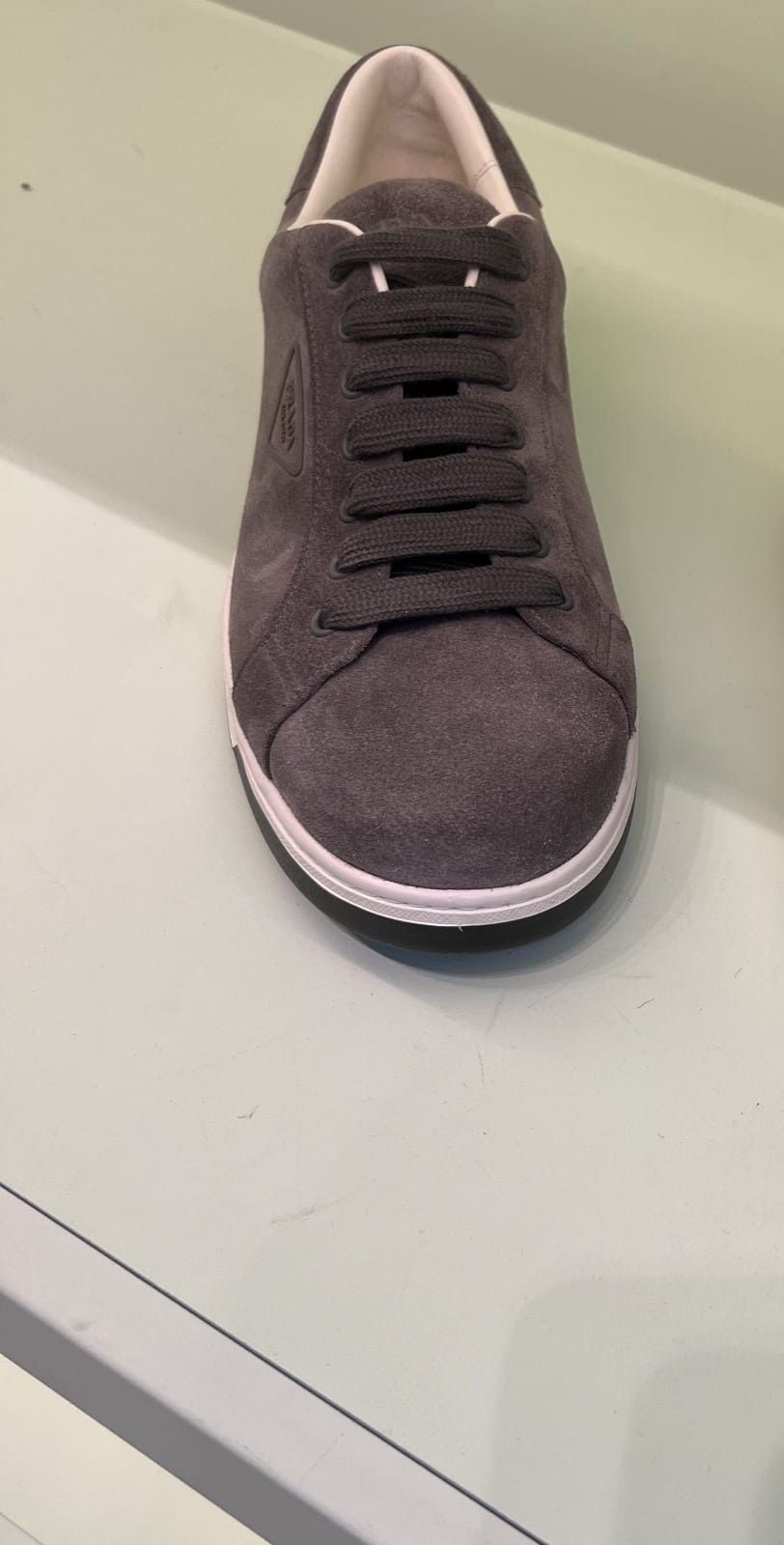 Prada o1la1rc1a0925 Triangle Logo Suede Sneakers in Grey Size US 11 / EU 44 - 2 Thumbnail