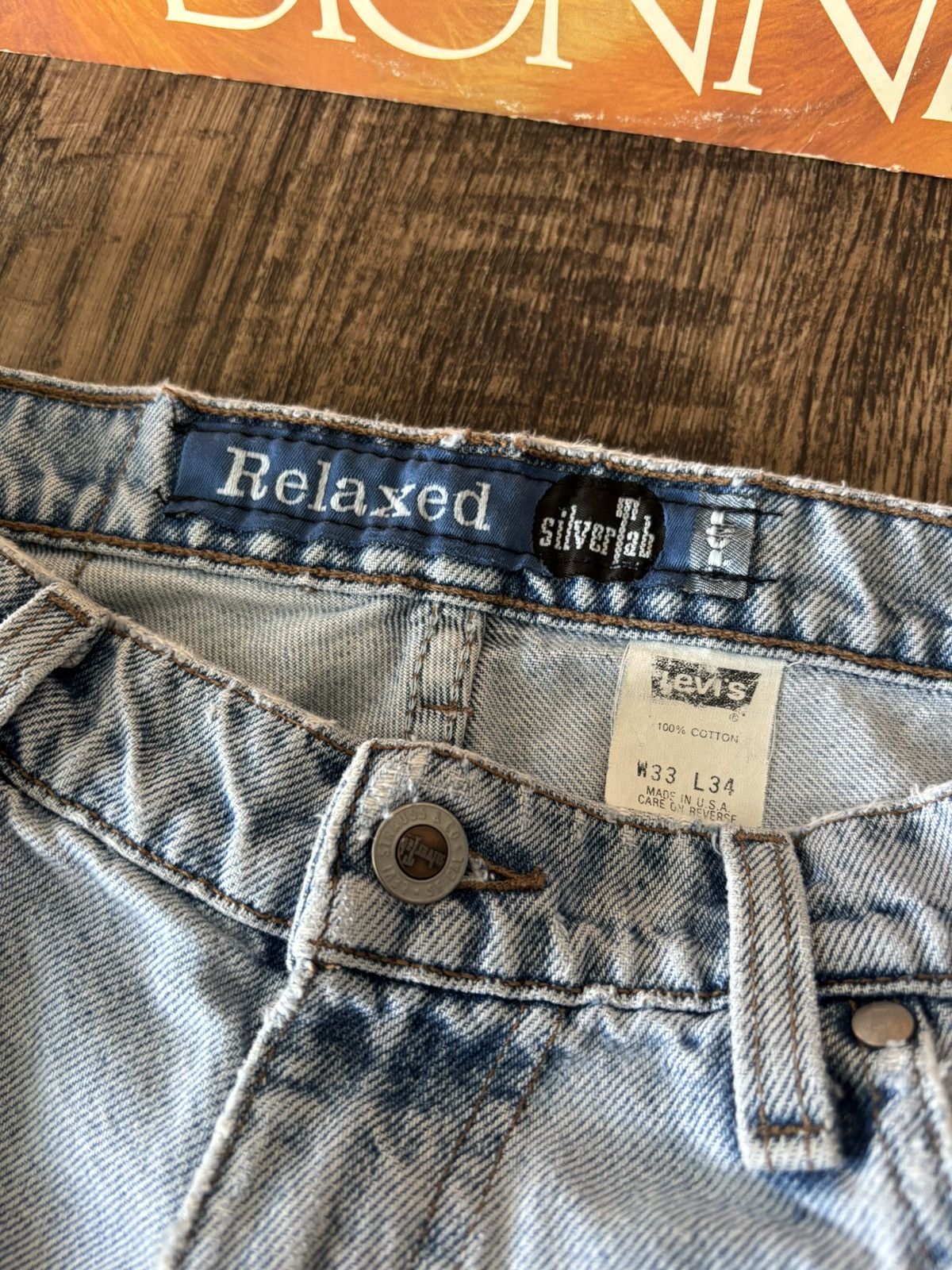 Levi's Vintage Clothing 90s Levis Silver-tab 33x31 Baggy Denim Cut Hem Size US 33 - 3 Thumbnail