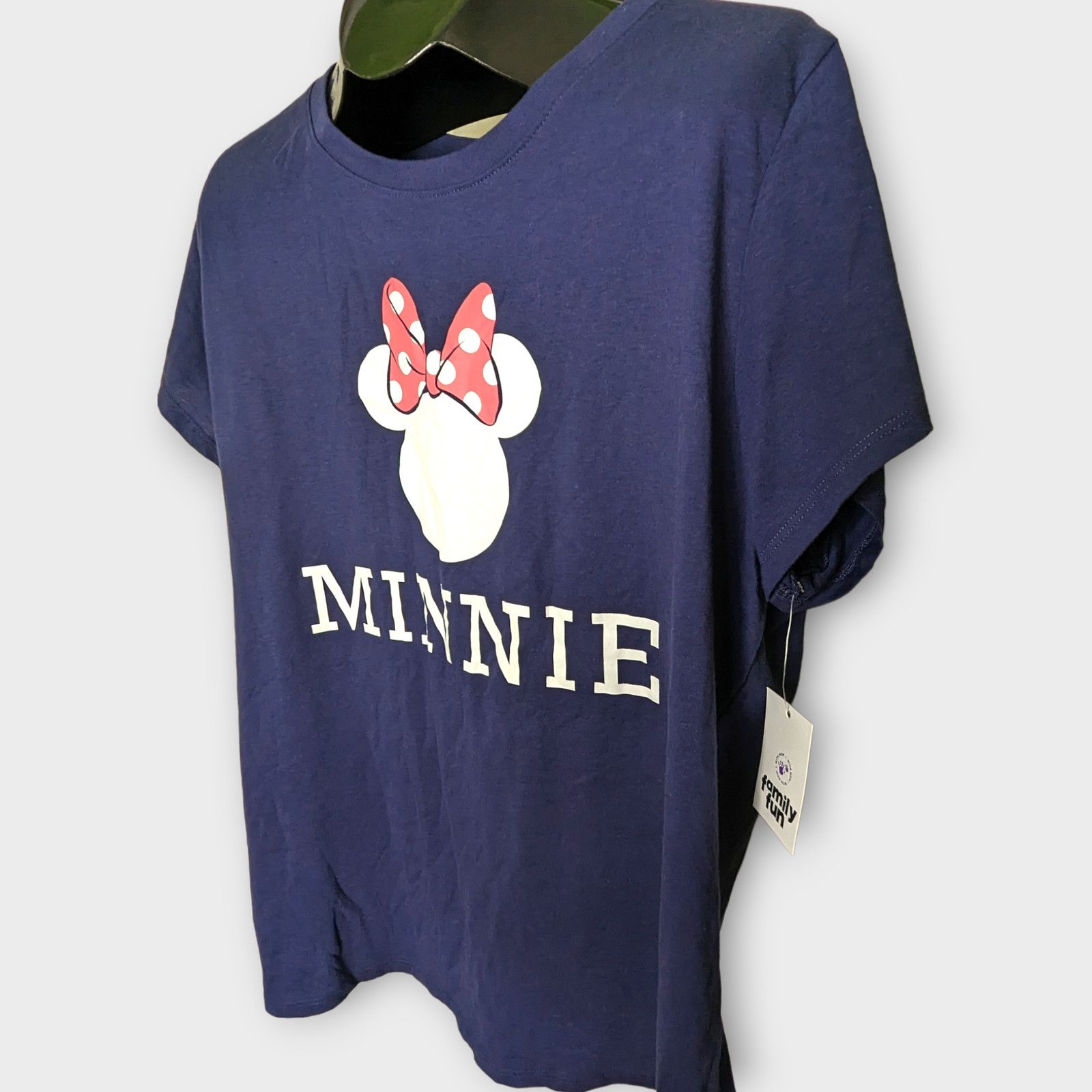 Disney DISNEY Family Fun Navy Blue Minnie Mouse Pink Bow Tee 2X NEW Size XXL / US 16-18 / IT 52-54 - 2 Thumbnail