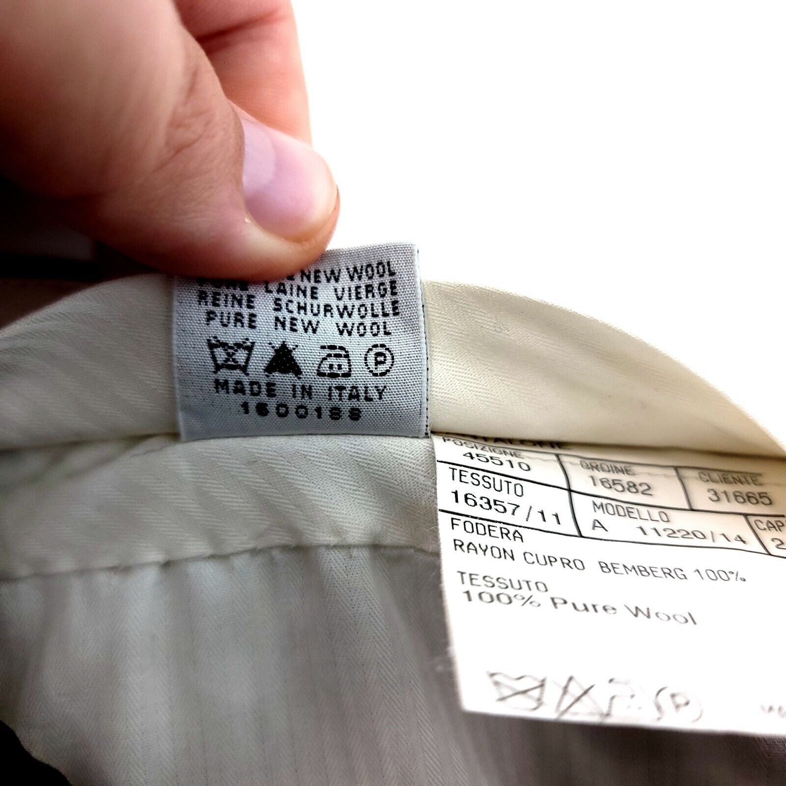Canali DAMAGED Canali Wool Twill Gray W/ Blue Windowpane Pleated Dr Size 40R - 10 Thumbnail