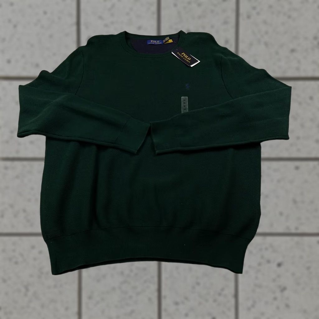 Polo Ralph Lauren Polo Ralph Lauren Sweater Mens 2XL Green Waffle-Knit Crewneck Pullover Pony Shirt Size US XXL / EU 58 / 5 - 1 Thumbnail