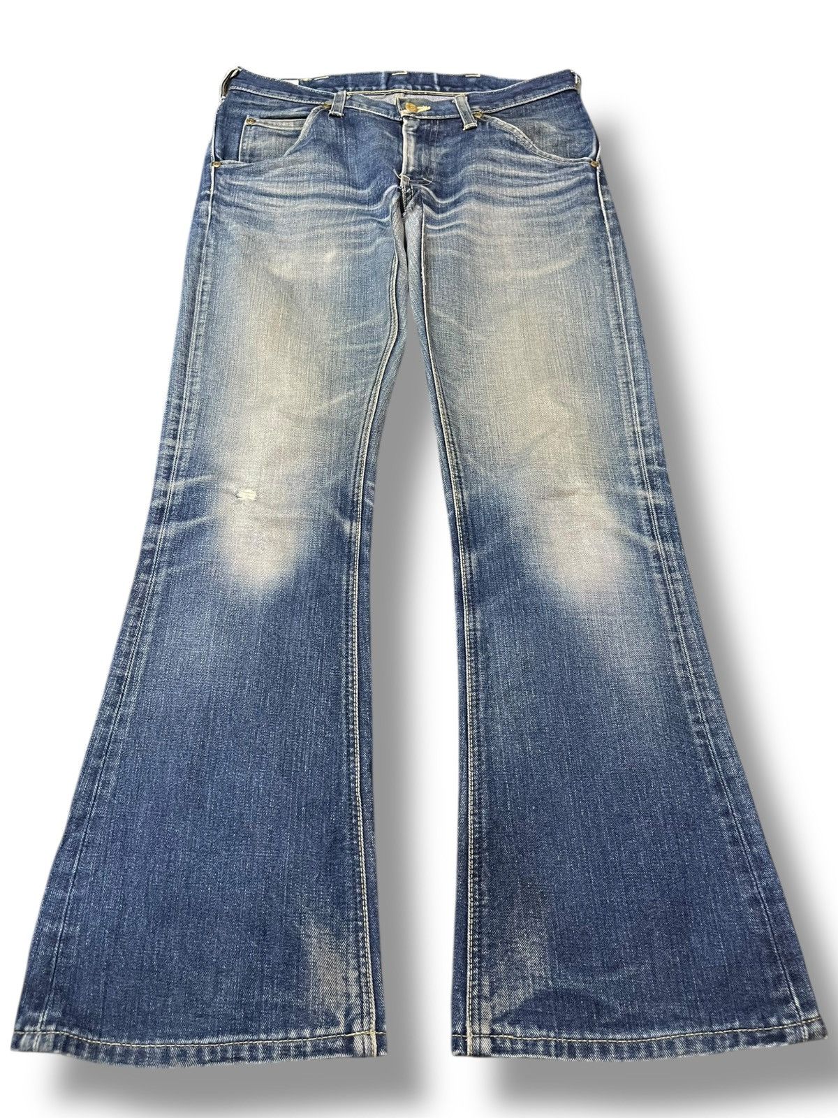 Vintage Lee Riders Flare Faded Distressed Denim
