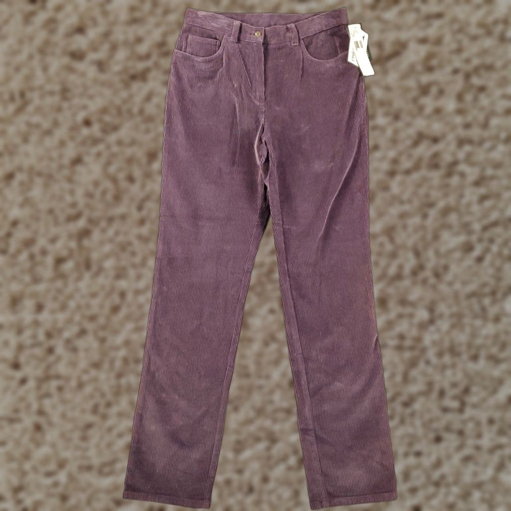 Ralph Lauren VINTAGE? New Ralph Lauren Corduroy Pants Womens 6 Purple Classic Straight NWT LRL Size 28" / US 6 / IT 42 - 1 Thumbnail