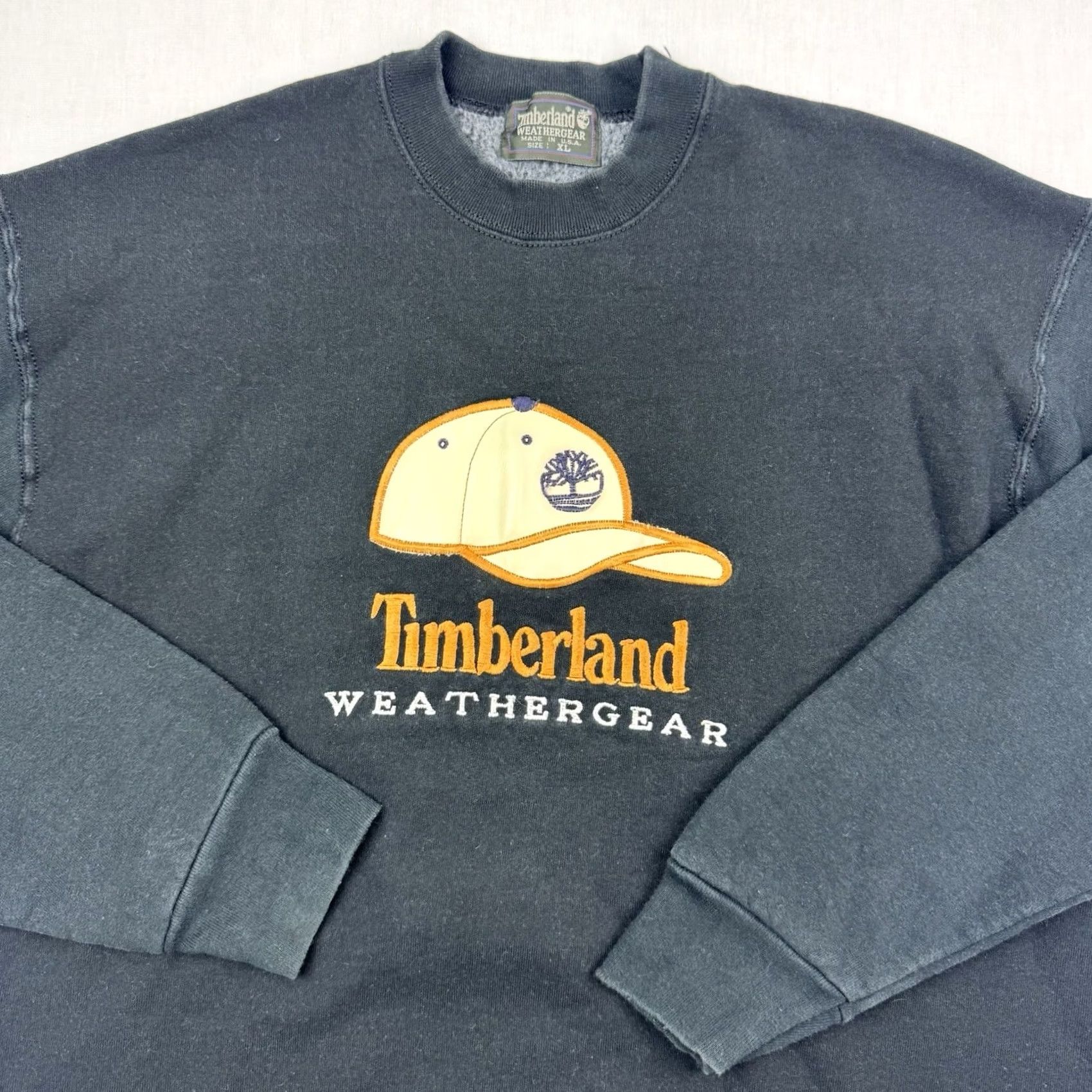 Timberland VINTAGE Timberland Sweatshirt Adult XL Weathergear Embroidery 90s USA Black Cotton Blend Pullover Crew Neck Long Sleeve Mens Size US XL / EU 56 / 4 - 2 Thumbnail