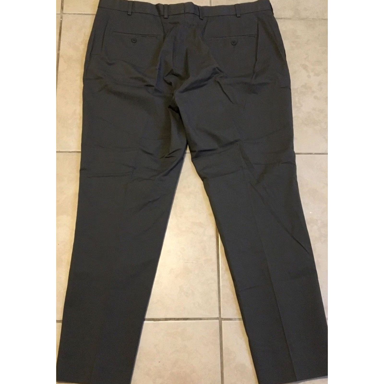 Nordstrom Bensol Mens Dress Pants 42/32 Flat Front Charcoal Straight Leg Pants Mens Clothing Size US 42 / EU 58 - 2 Thumbnail